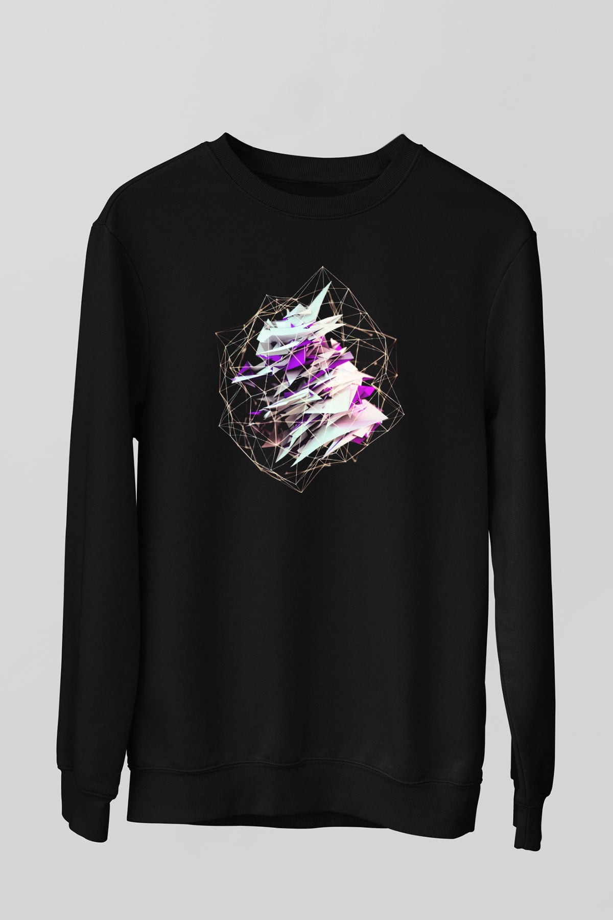 Şekil Siyah Unisex Sweatshirt