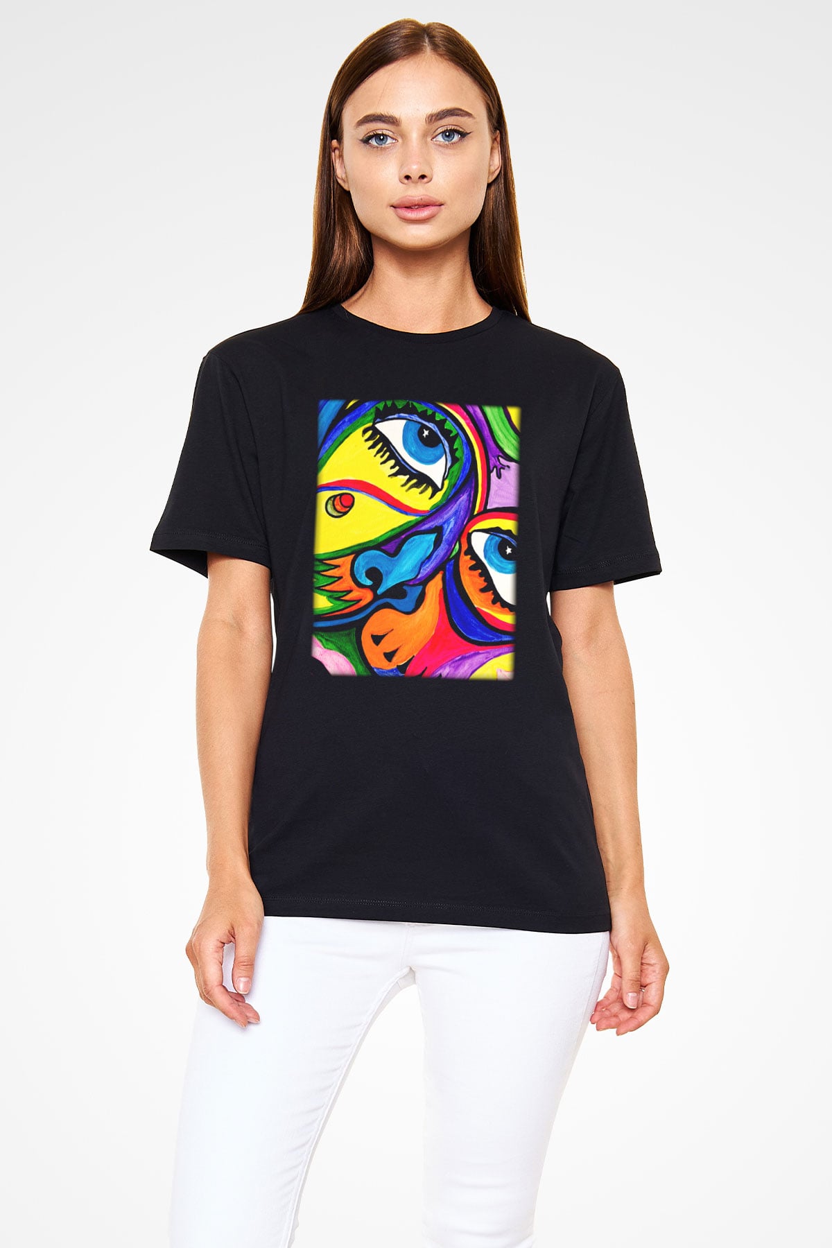 Şekil Siyah Unisex Tişört T-Shirt - TişörtFabrikası
