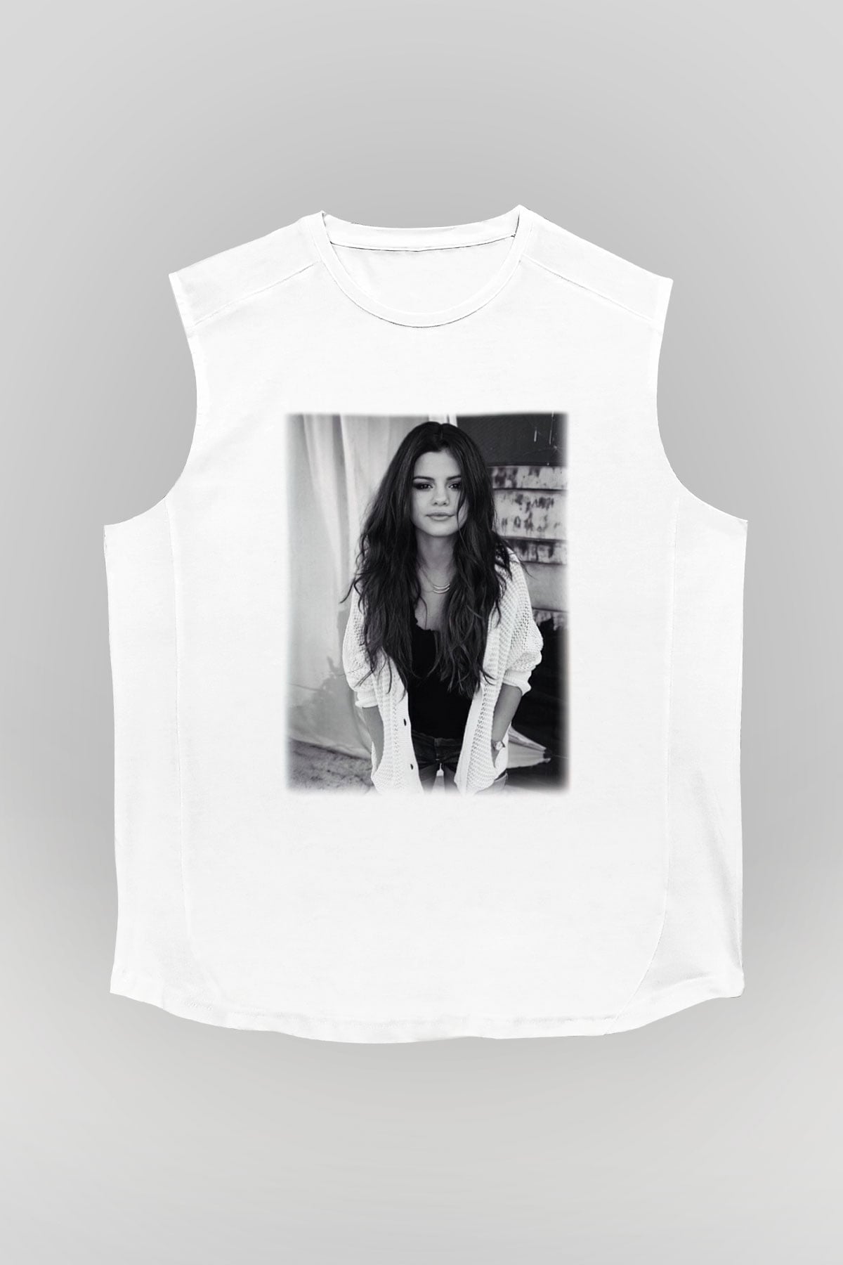 Selena Gomez Beyaz Unisex Kolsuz Tişört