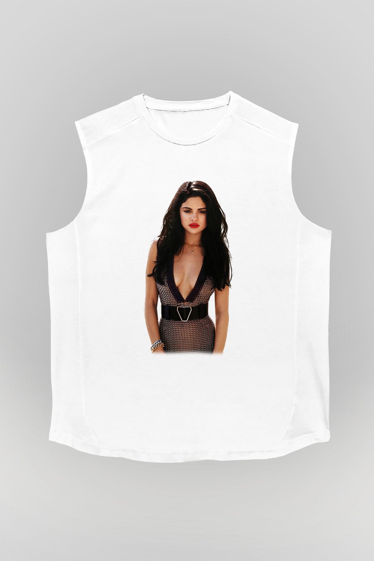 Selena Gomez Beyaz Unisex Kolsuz Tişört
