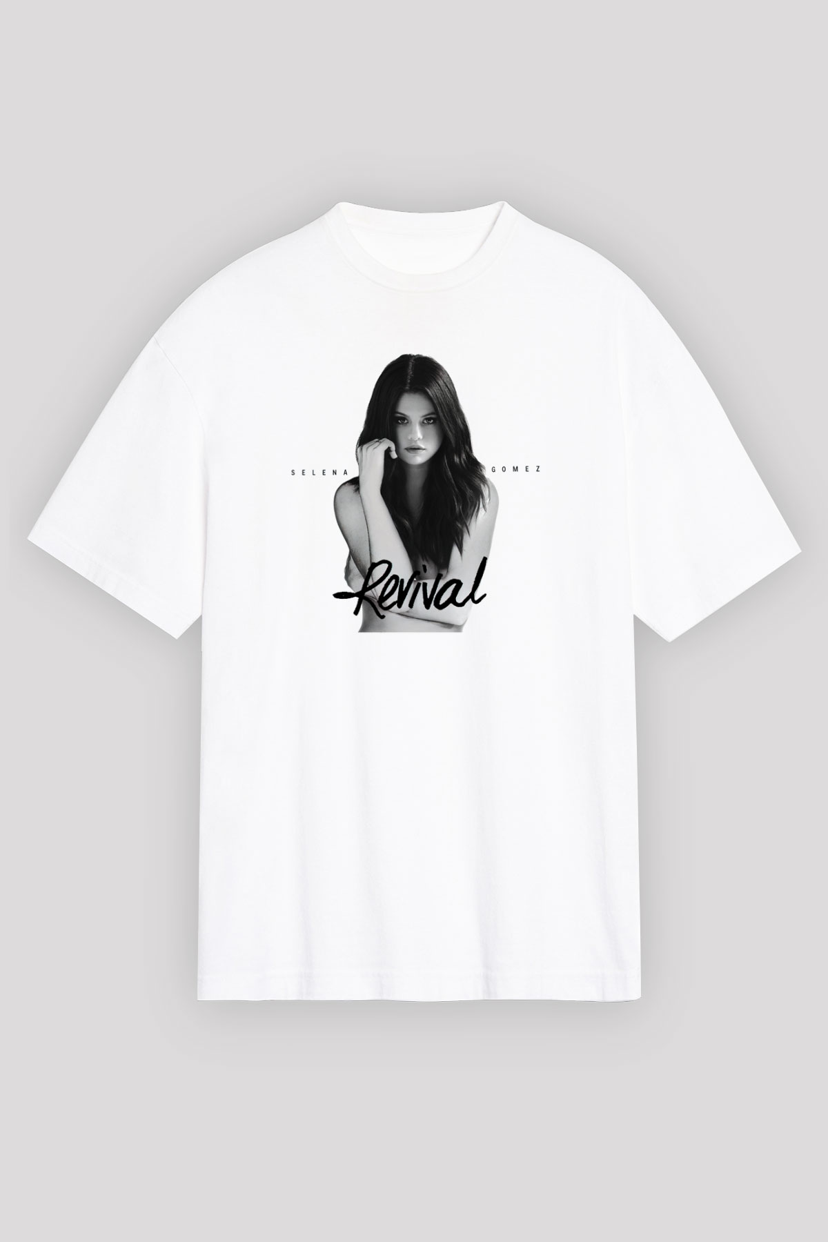 Selena Gomez Beyaz Unisex Oversize Tişört T-Shirt
