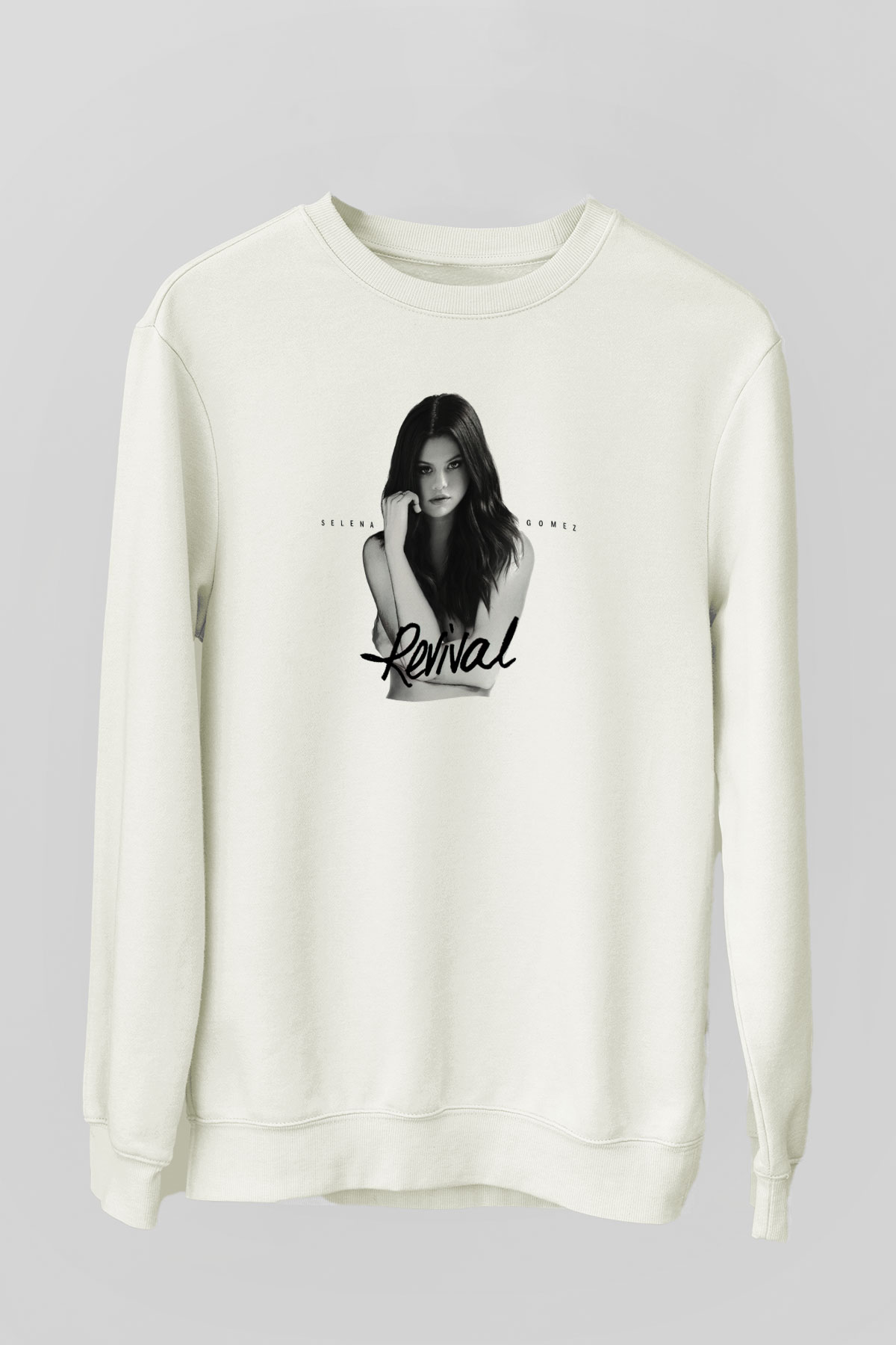 Selena Gomez Beyaz Unisex Sweatshirt