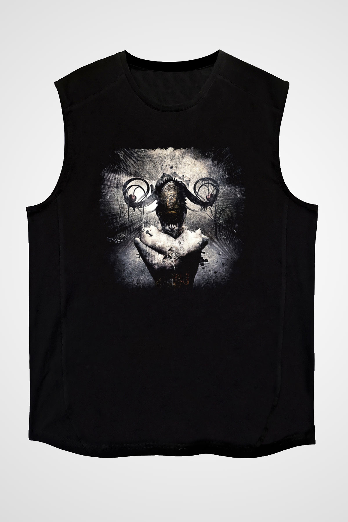 Septicflesh Baskılı Unisex Siyah Kolsuz Tişört - Tshirt