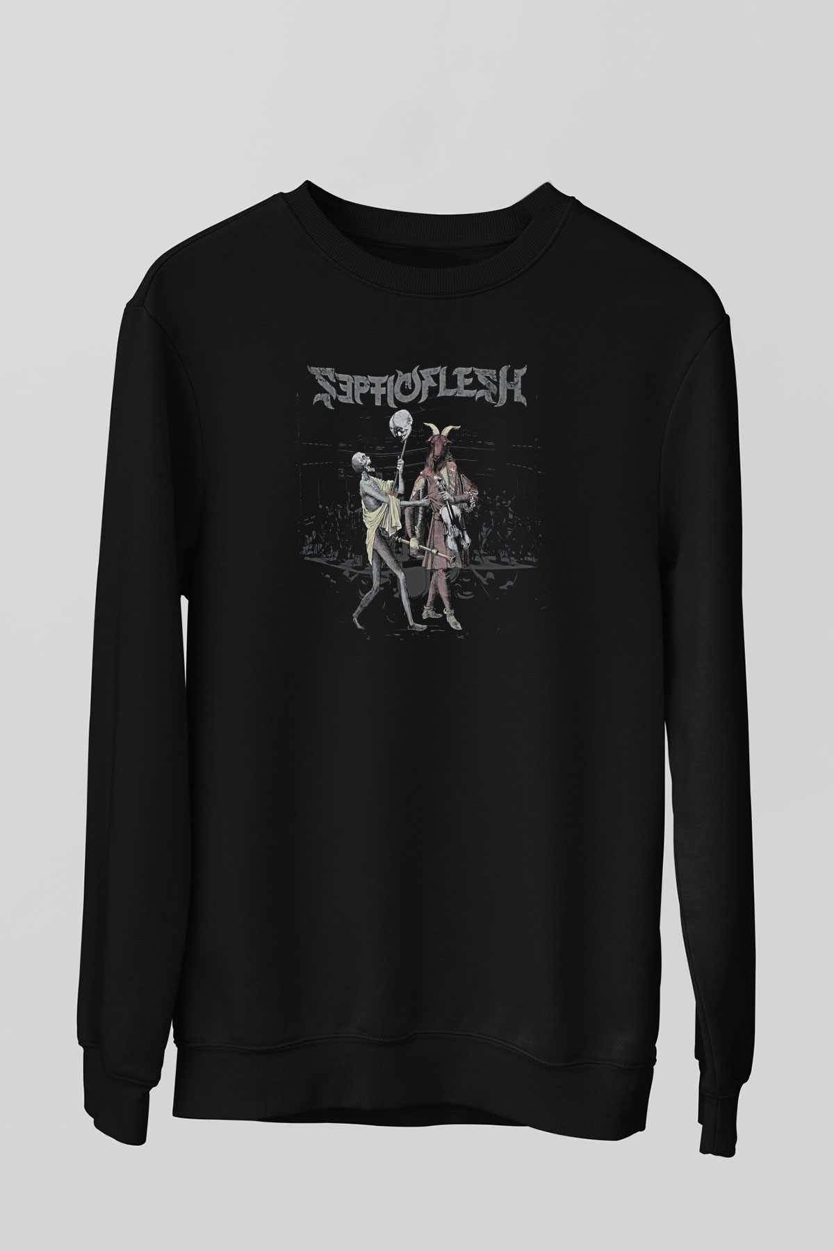 Septicflesh Baskılı Unisex Siyah Sweatshirt