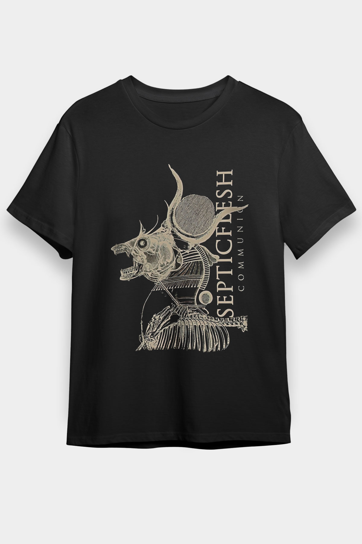 Septicflesh Baskılı Unisex Siyah Tişört - Tshirt