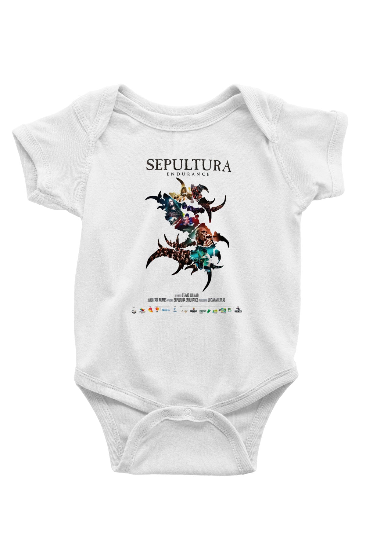 Sepultura Baskılı Beyaz Unisex Bebek Body - Zıbın