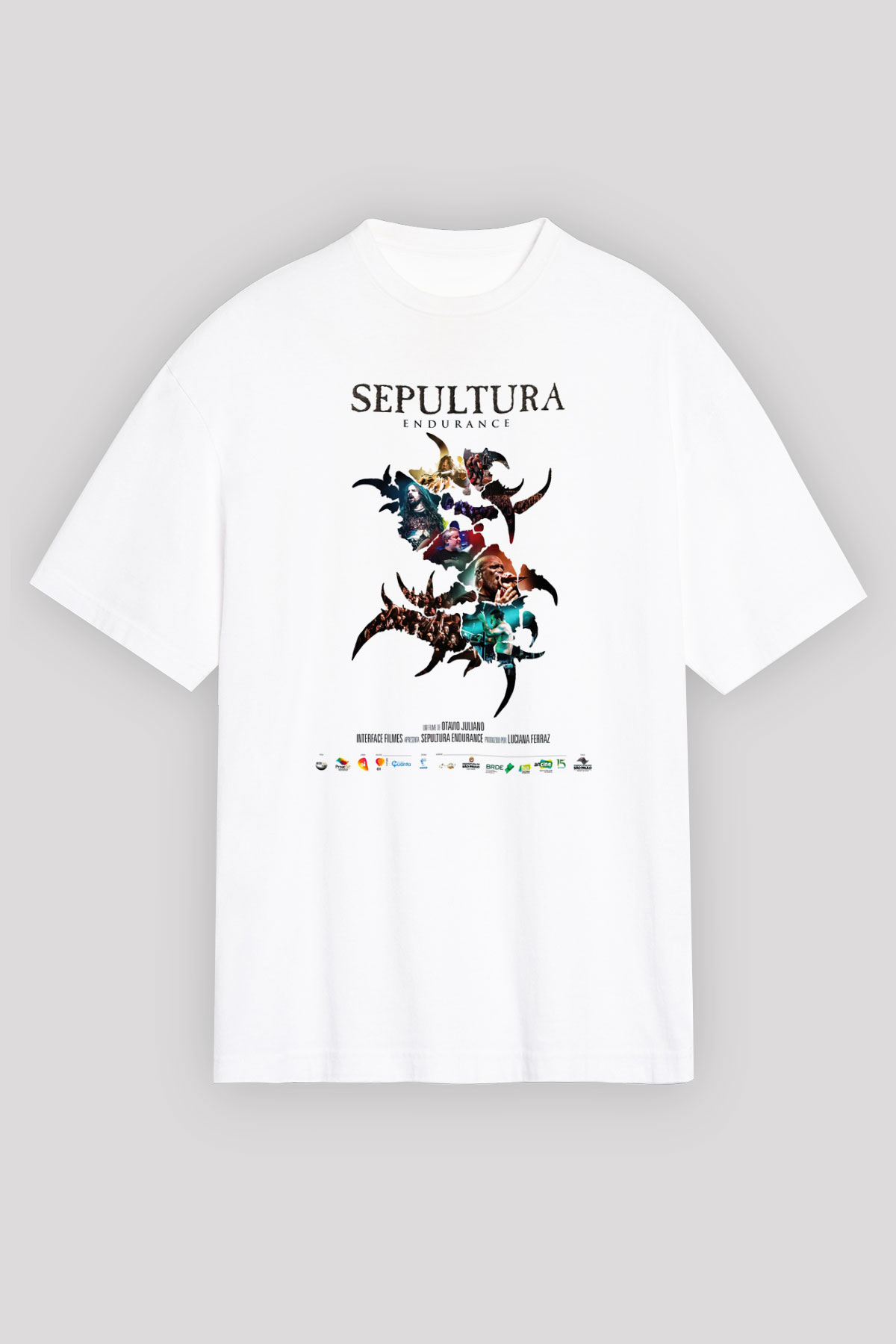 Sepultura Beyaz Unisex Oversize Tişört T-Shirt