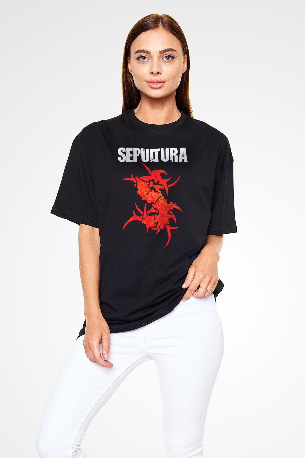 Sepultura Siyah Unisex Oversize Tişört T-Shirt