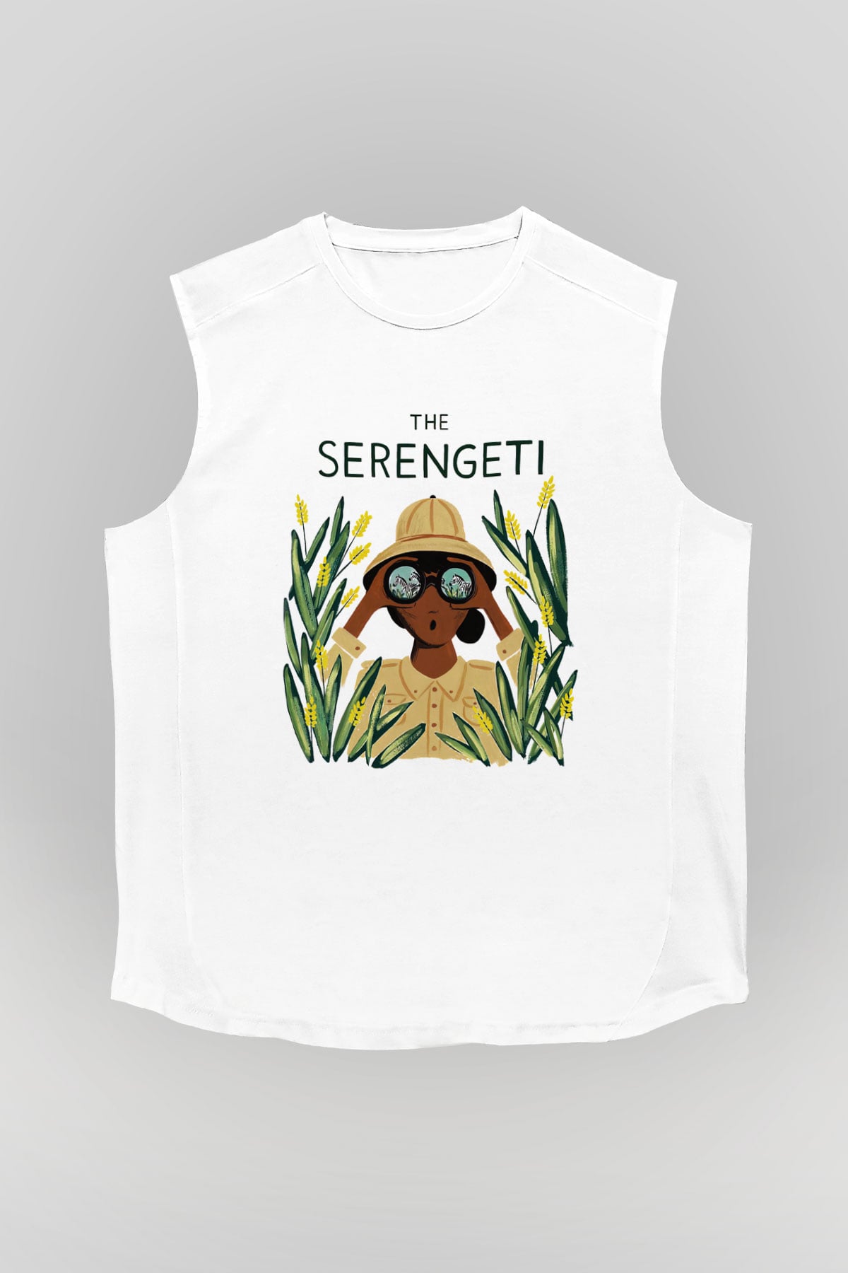 Serengeti Milli Park Beyaz Unisex Kolsuz Tişört