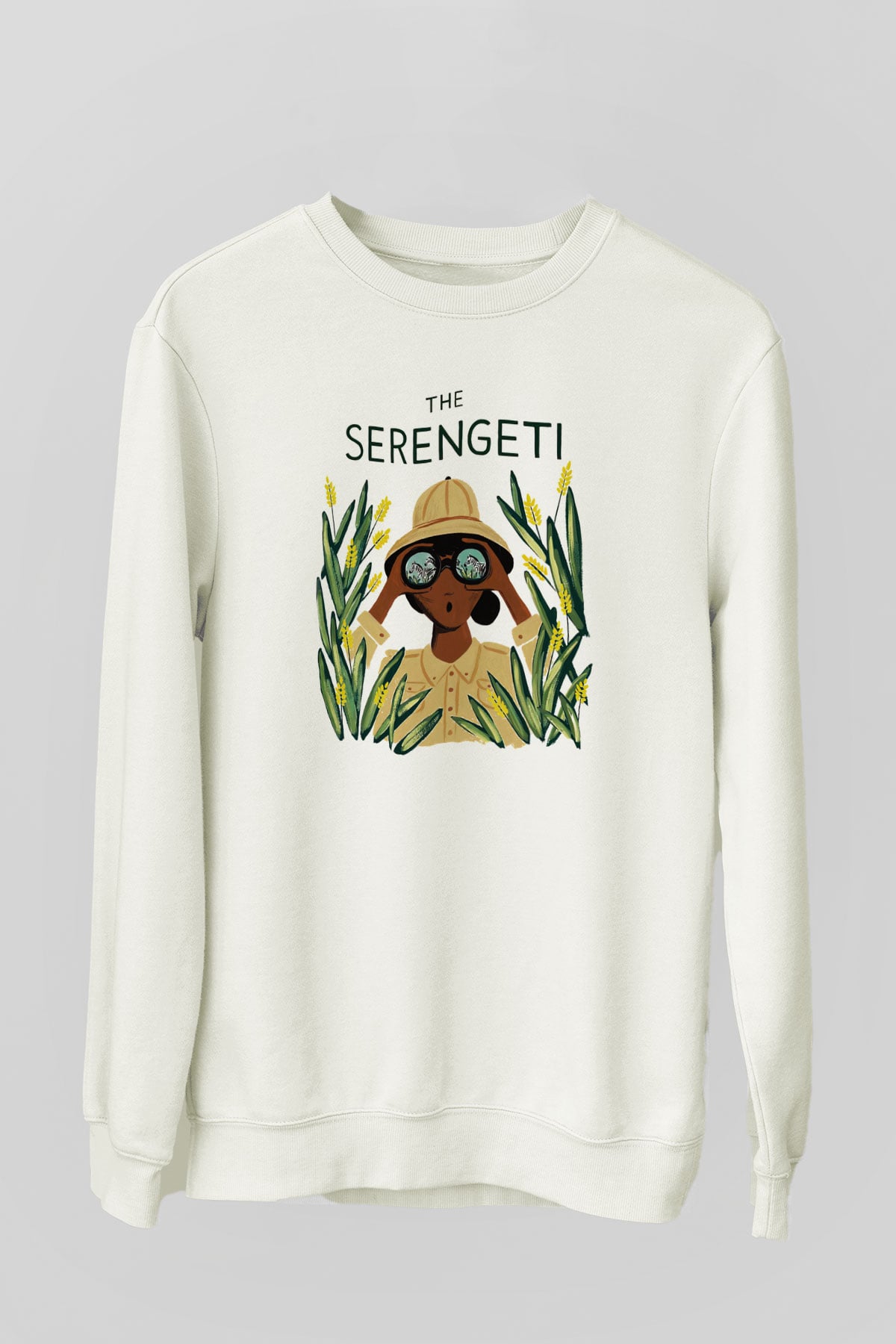 Serengeti Milli Park Beyaz Unisex Sweatshirt