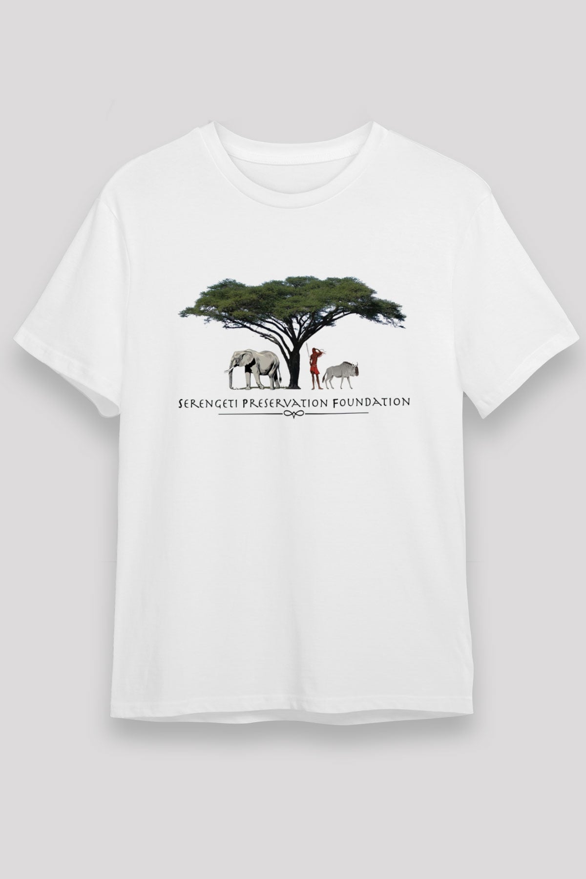 Serengeti Milli Park Beyaz Unisex Tişört T-Shirt - TişörtFabrikası