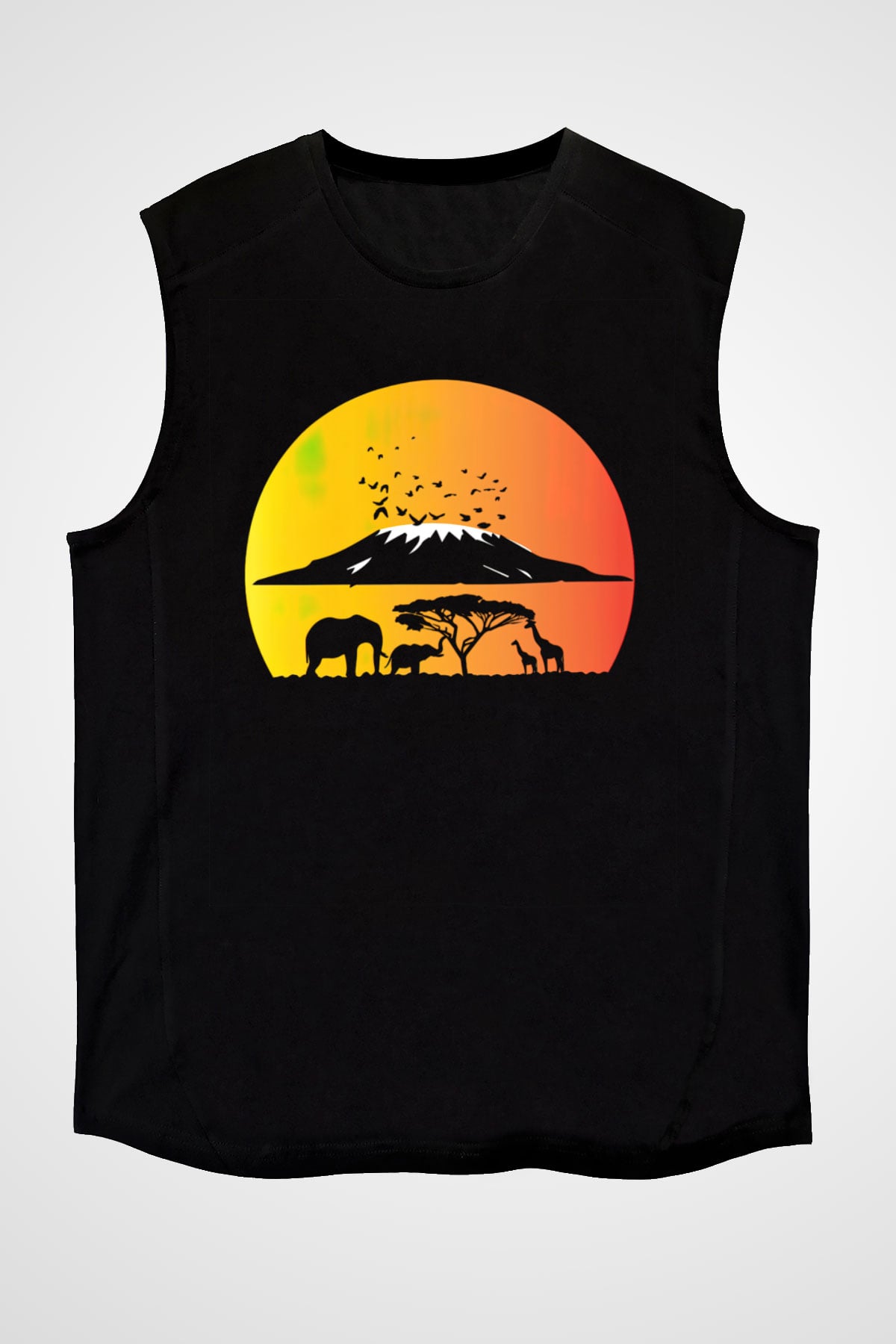 Serengeti Milli Park Siyah Unisex Kolsuz Tişört