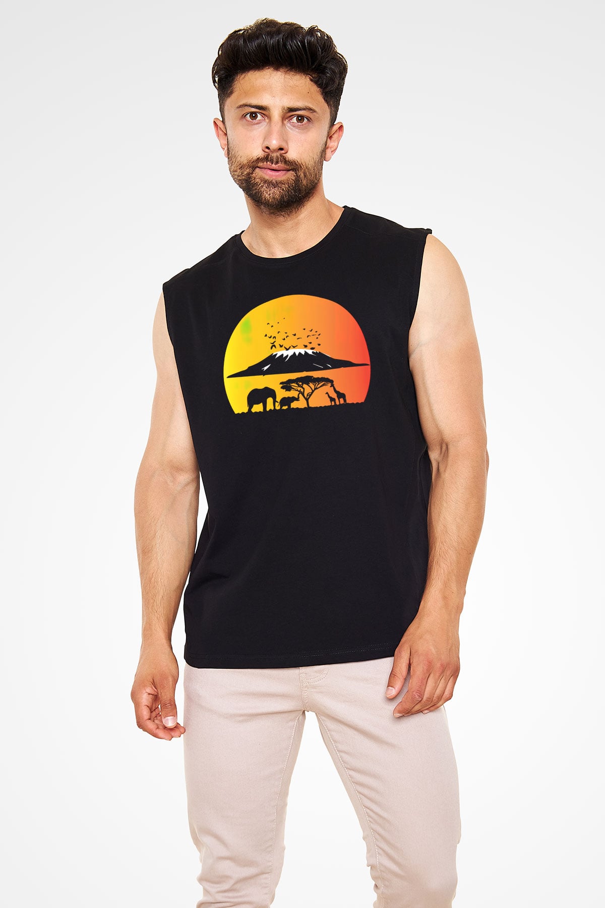 Serengeti Milli Park Siyah Unisex Kolsuz Tişört