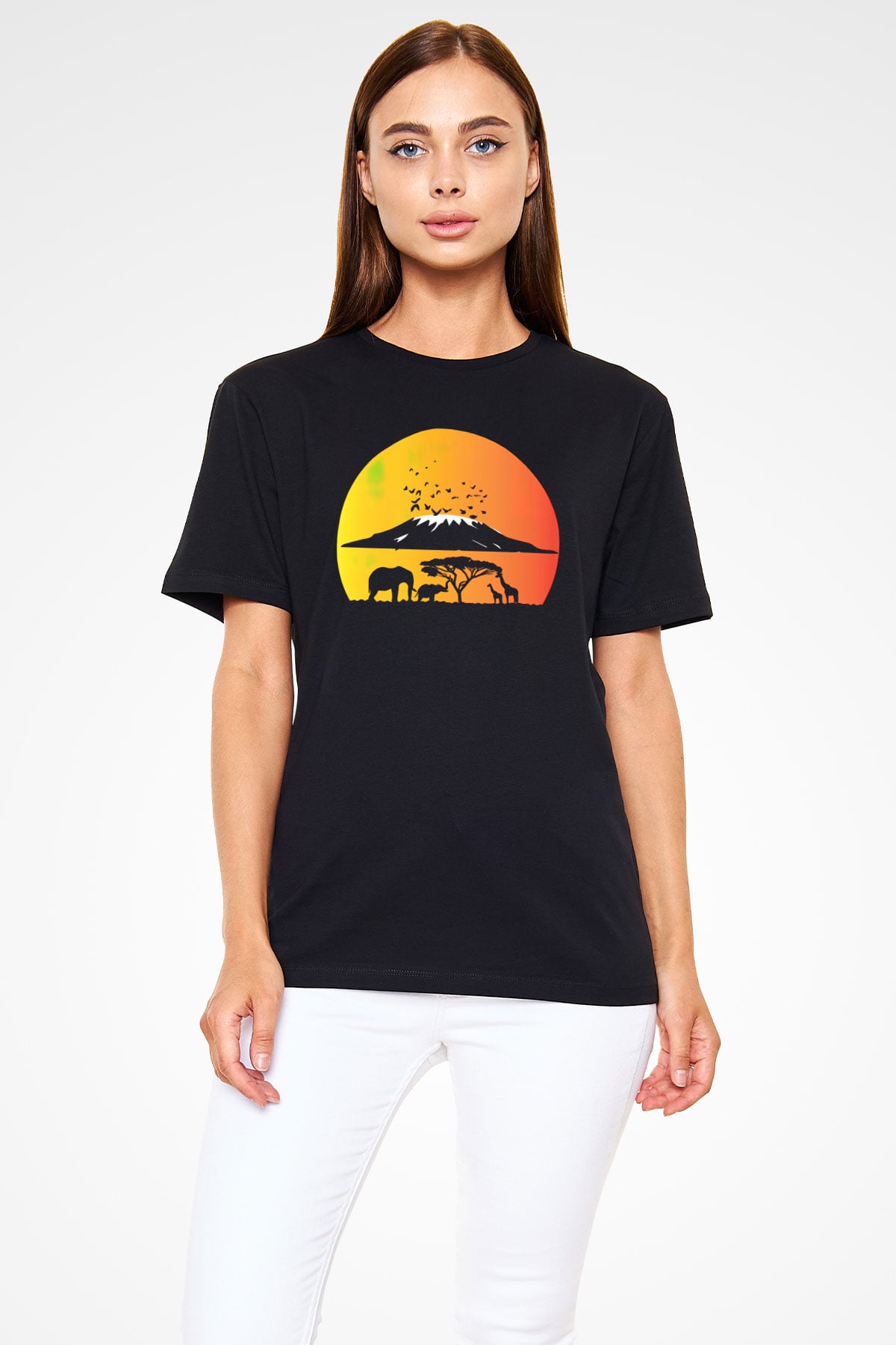 Serengeti Milli Park Siyah Unisex Tişört T-Shirt - TişörtFabrikası