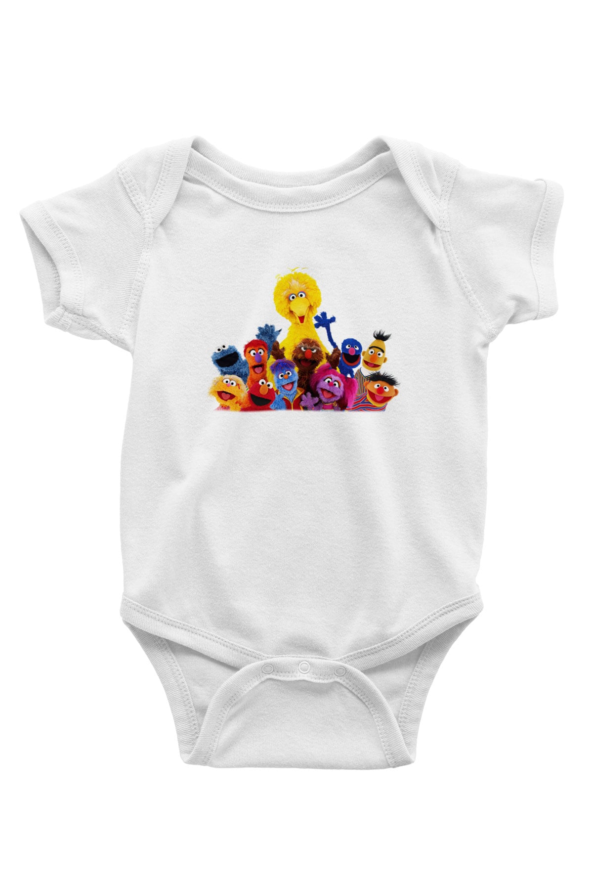 Sesame Street Susam Sokağı Baskılı Beyaz Unisex Bebek Body - Zıbın