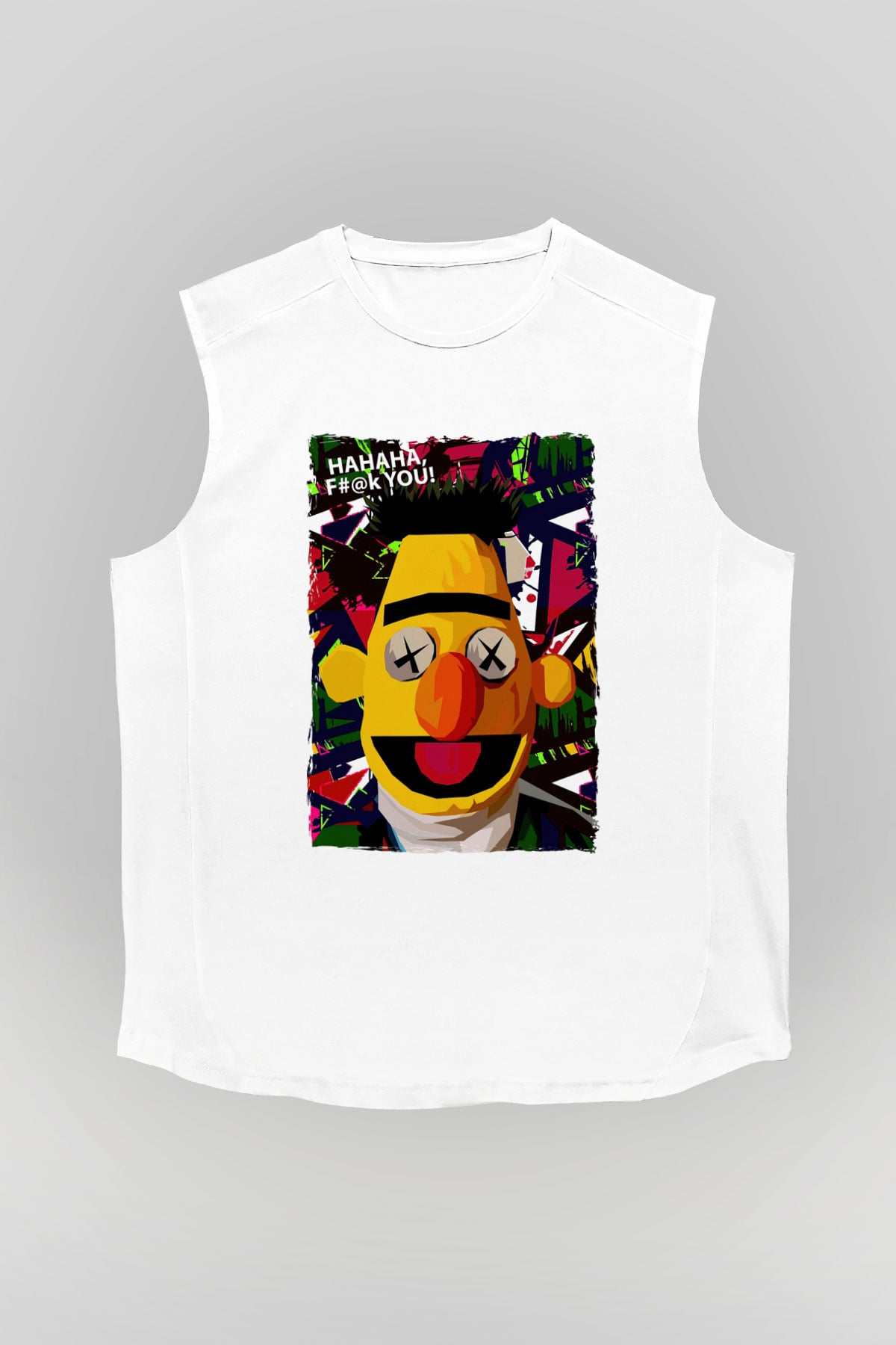 Sesame Street Susam Sokağı Beyaz Unisex  Kolsuz Tişört
