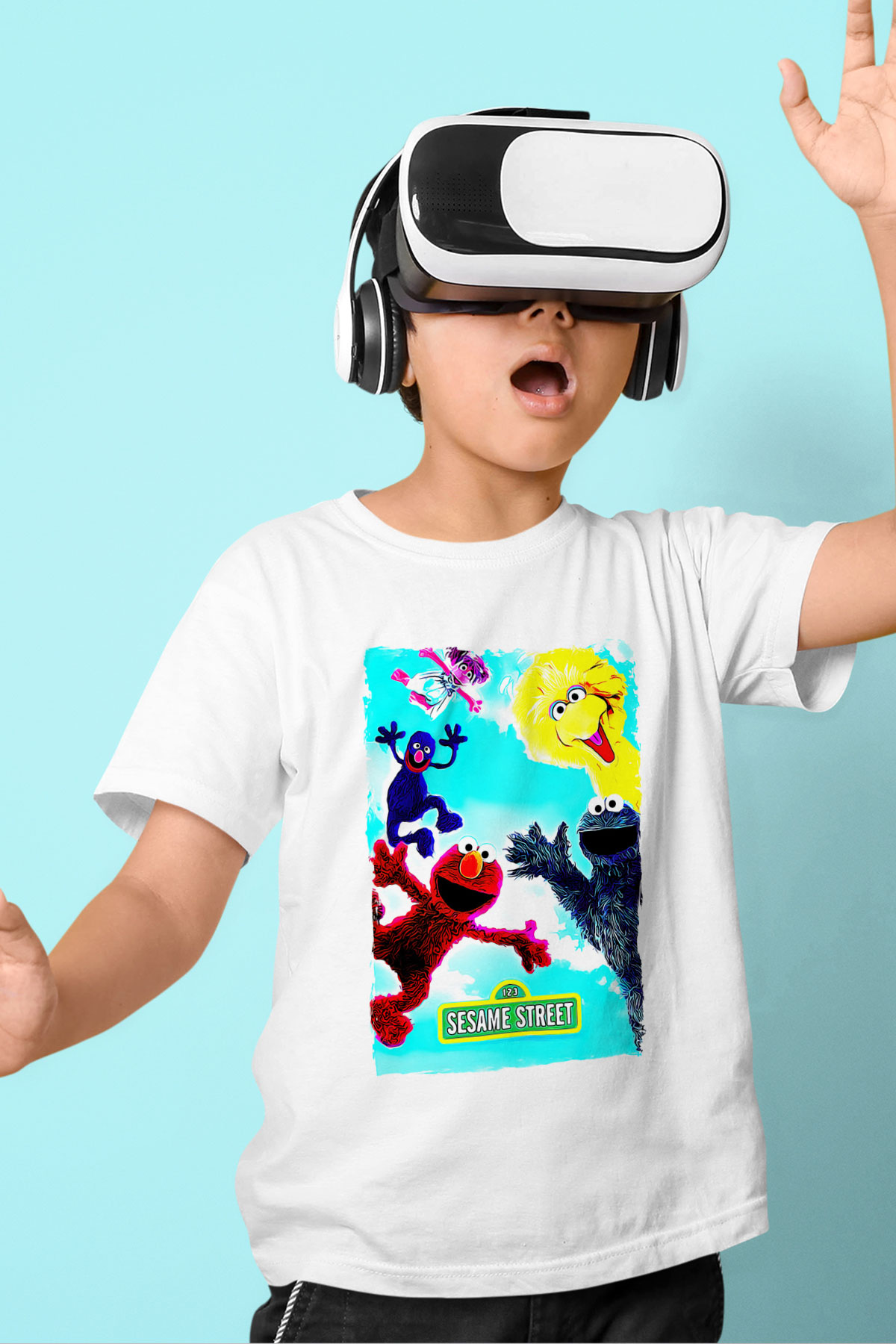 Sesame Street Susam Sokağı Beyaz Unisex  Çocuk Tişört