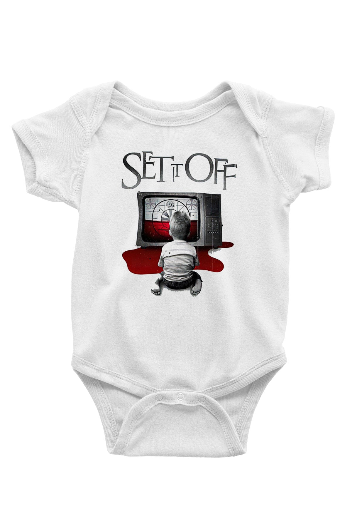 Set it off  Baskılı Beyaz Unisex Bebek Body - Zıbın
