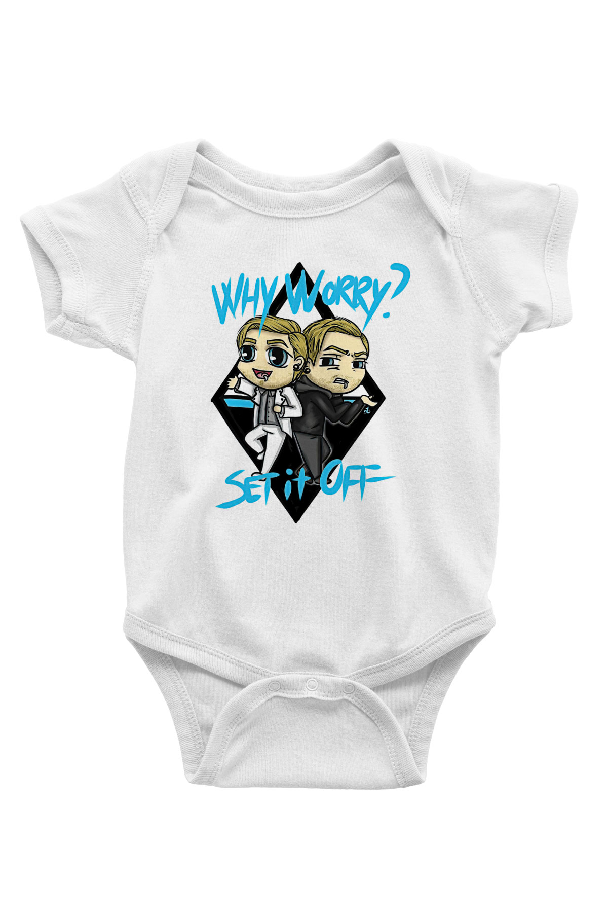 Set it off  Baskılı Beyaz Unisex Bebek Body - Zıbın