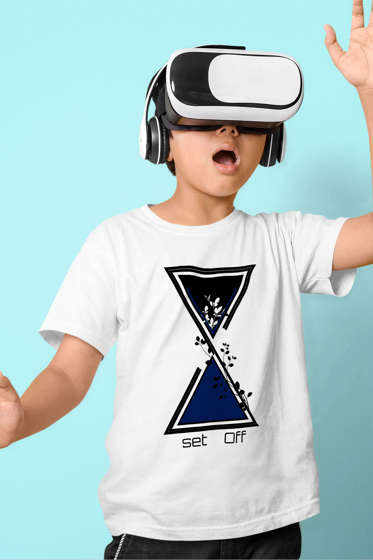 Set it off  Baskılı Beyaz Unisex Beyaz Çocuk Tişört - Tshirt