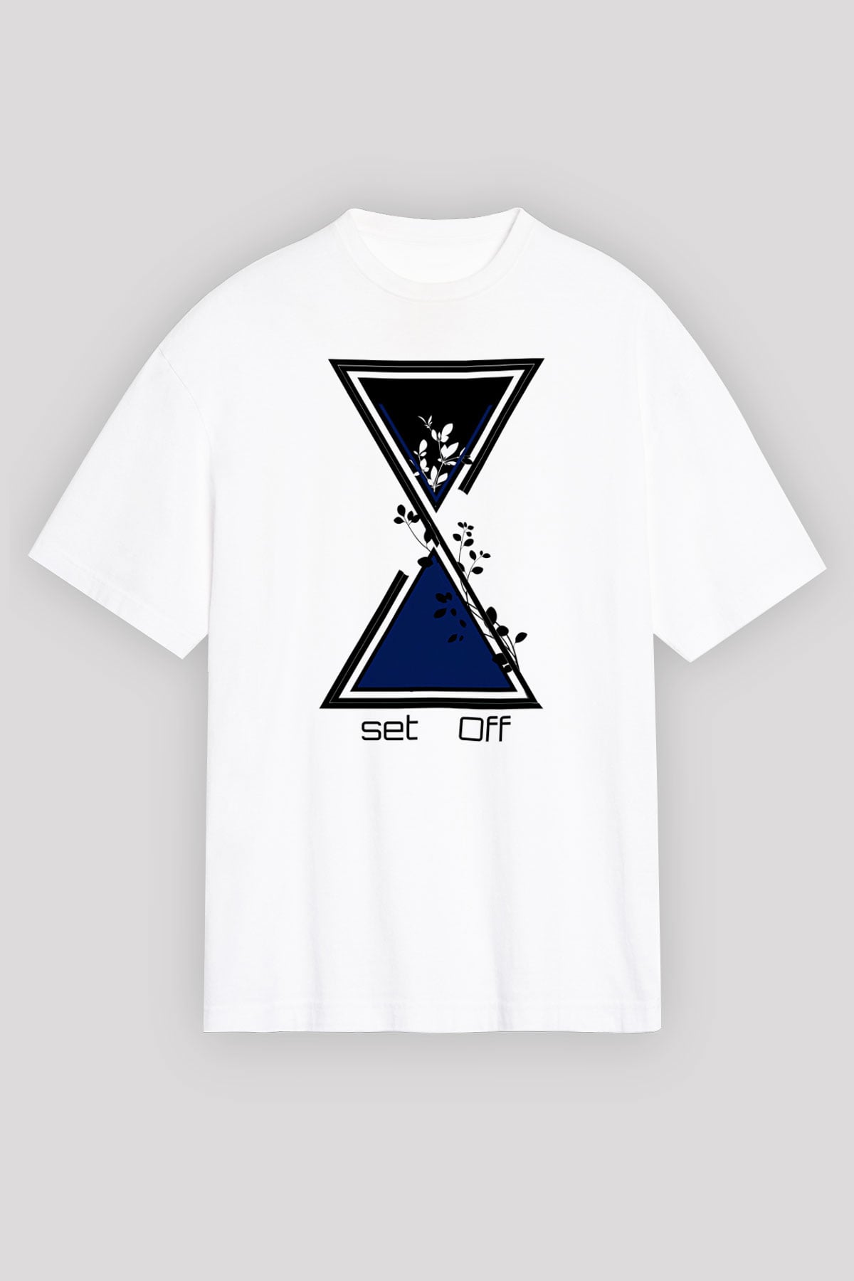 Set it off  Baskılı Beyaz Unisex Oversize Tişört - Tshirt