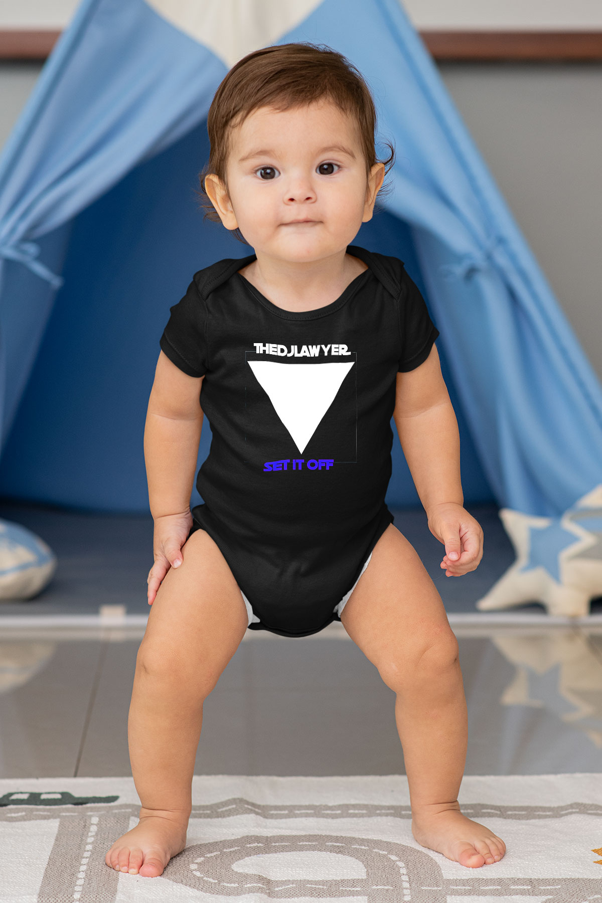 Set it off Baskılı Unisex Siyah Bebek Body - Zıbın