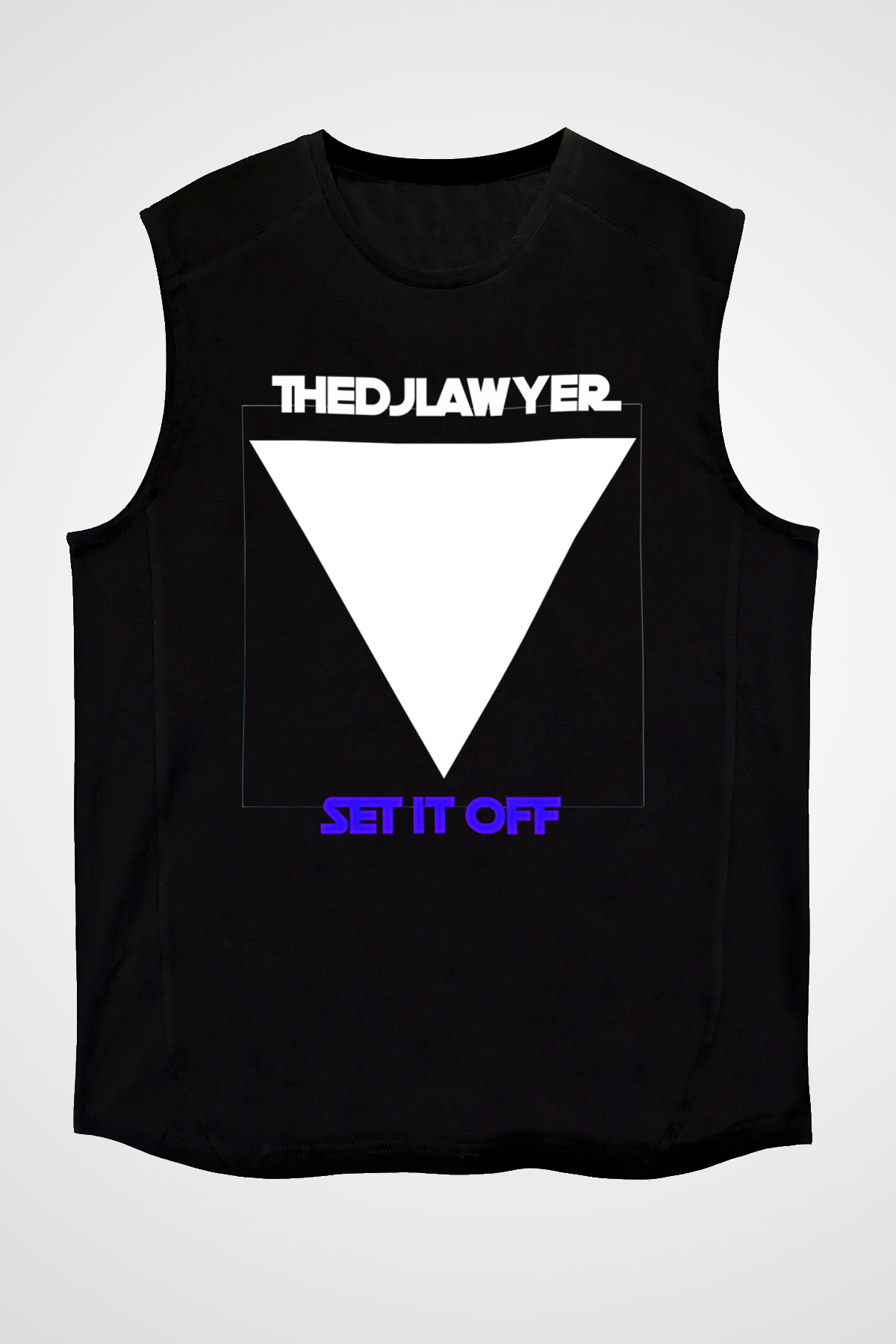Set it off Baskılı Unisex Siyah Kolsuz Tişört - Tshirt
