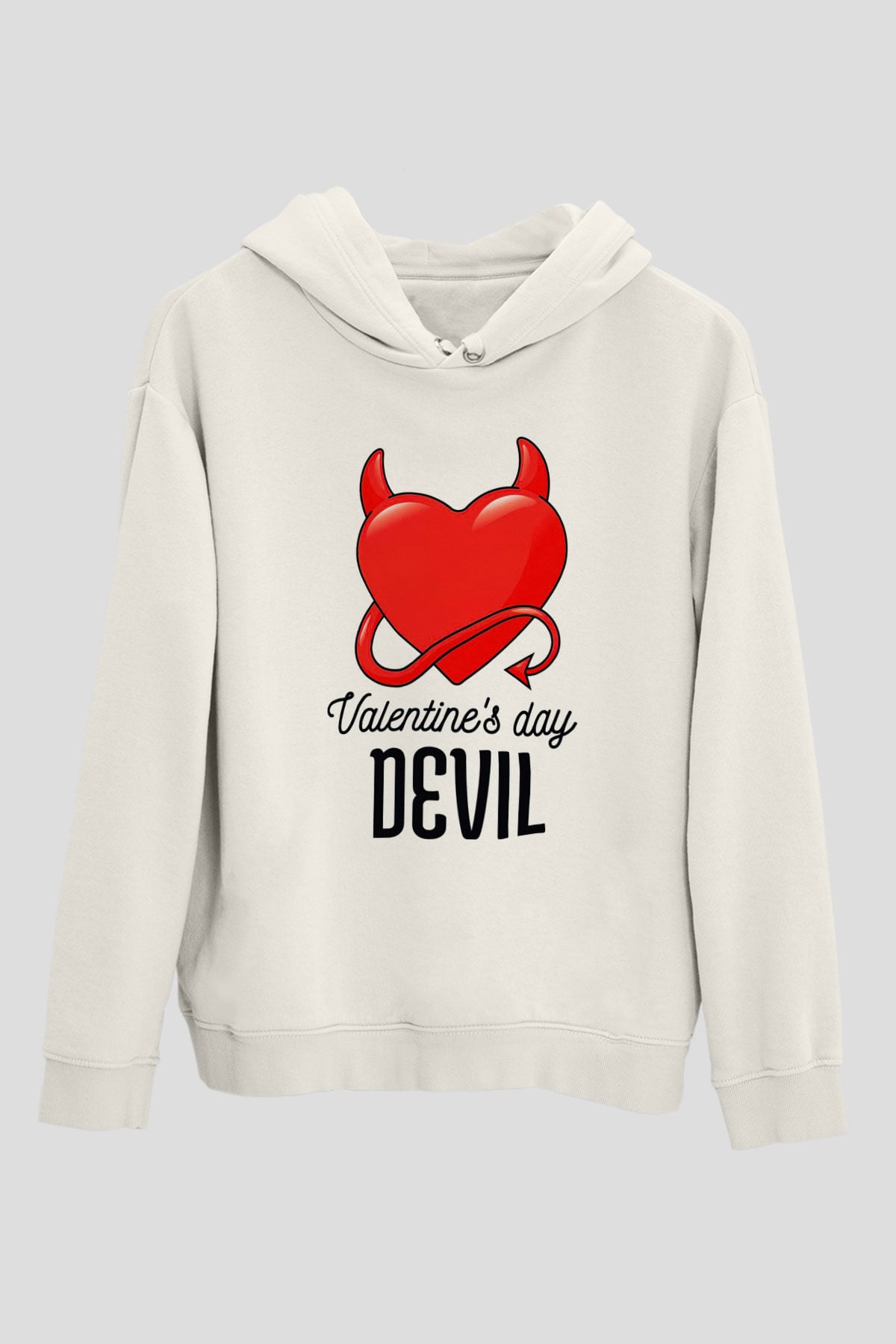 Sevgililer Günü Beyaz Unisex Hoodie