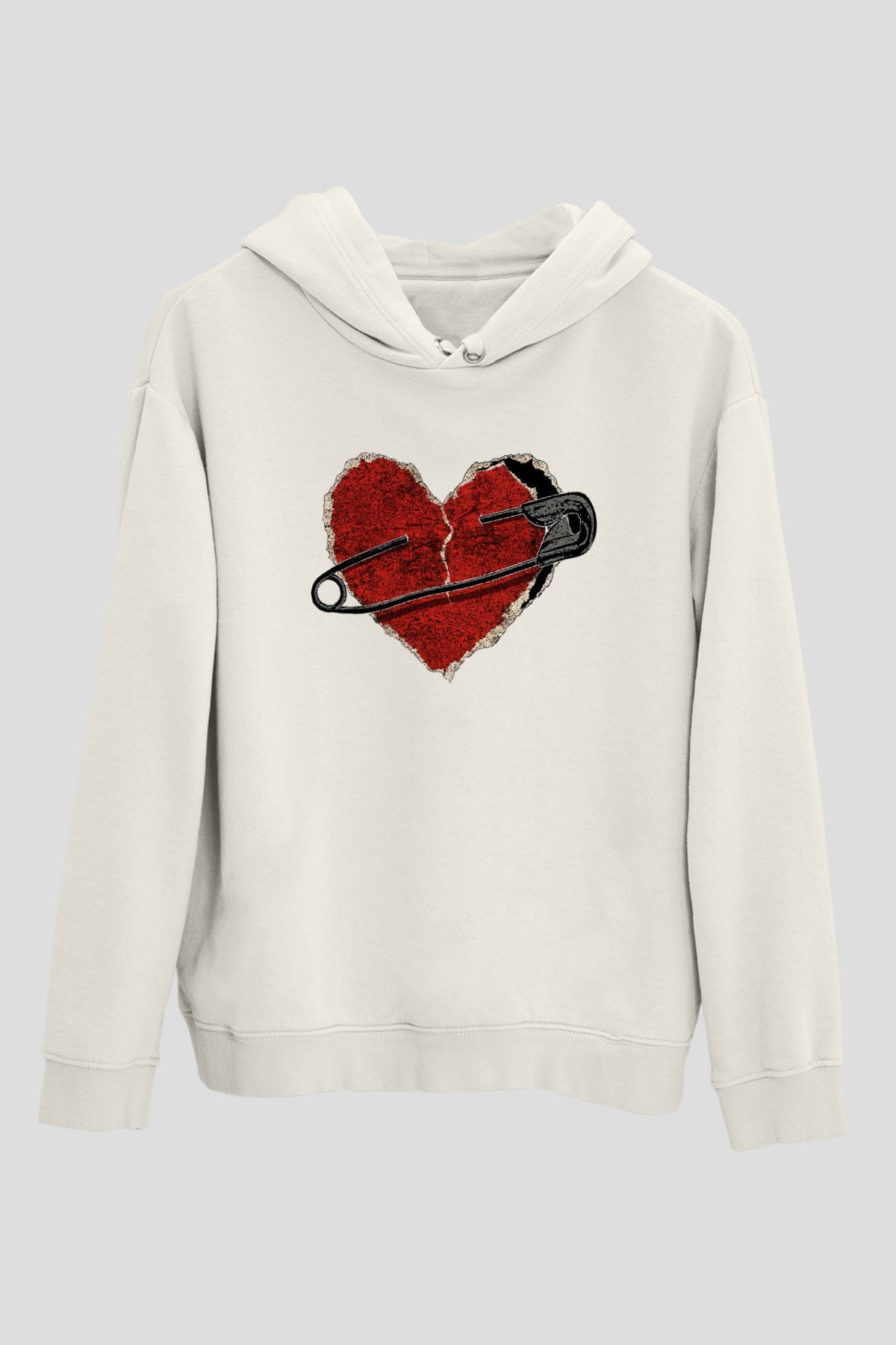 Sevgililer Günü Beyaz Unisex Hoodie