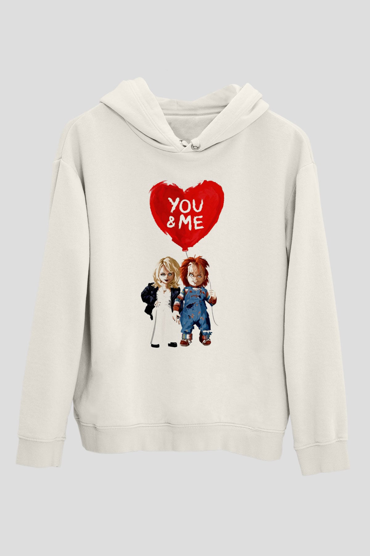Sevgililer Günü Beyaz Unisex Hoodie