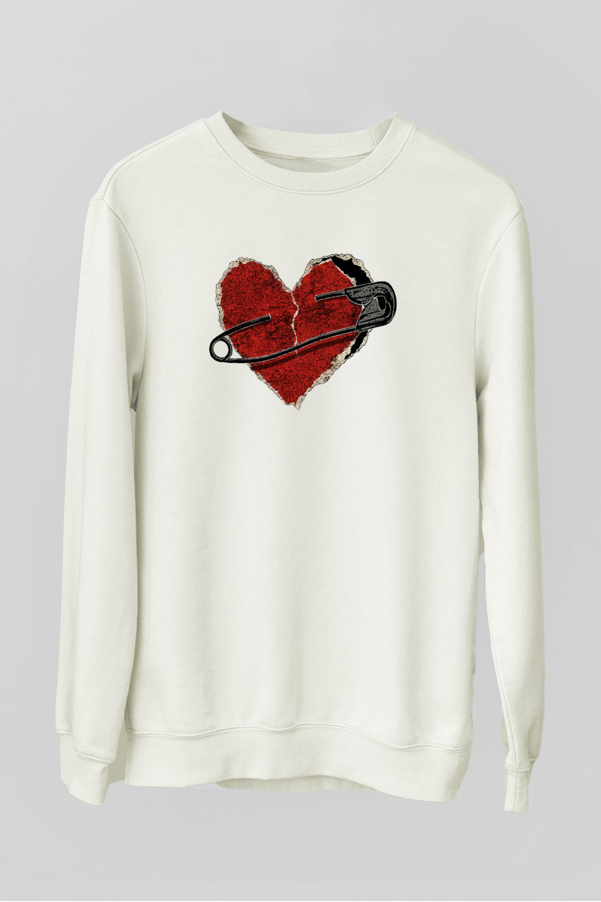 Sevgililer Günü Beyaz Unisex Sweatshirt