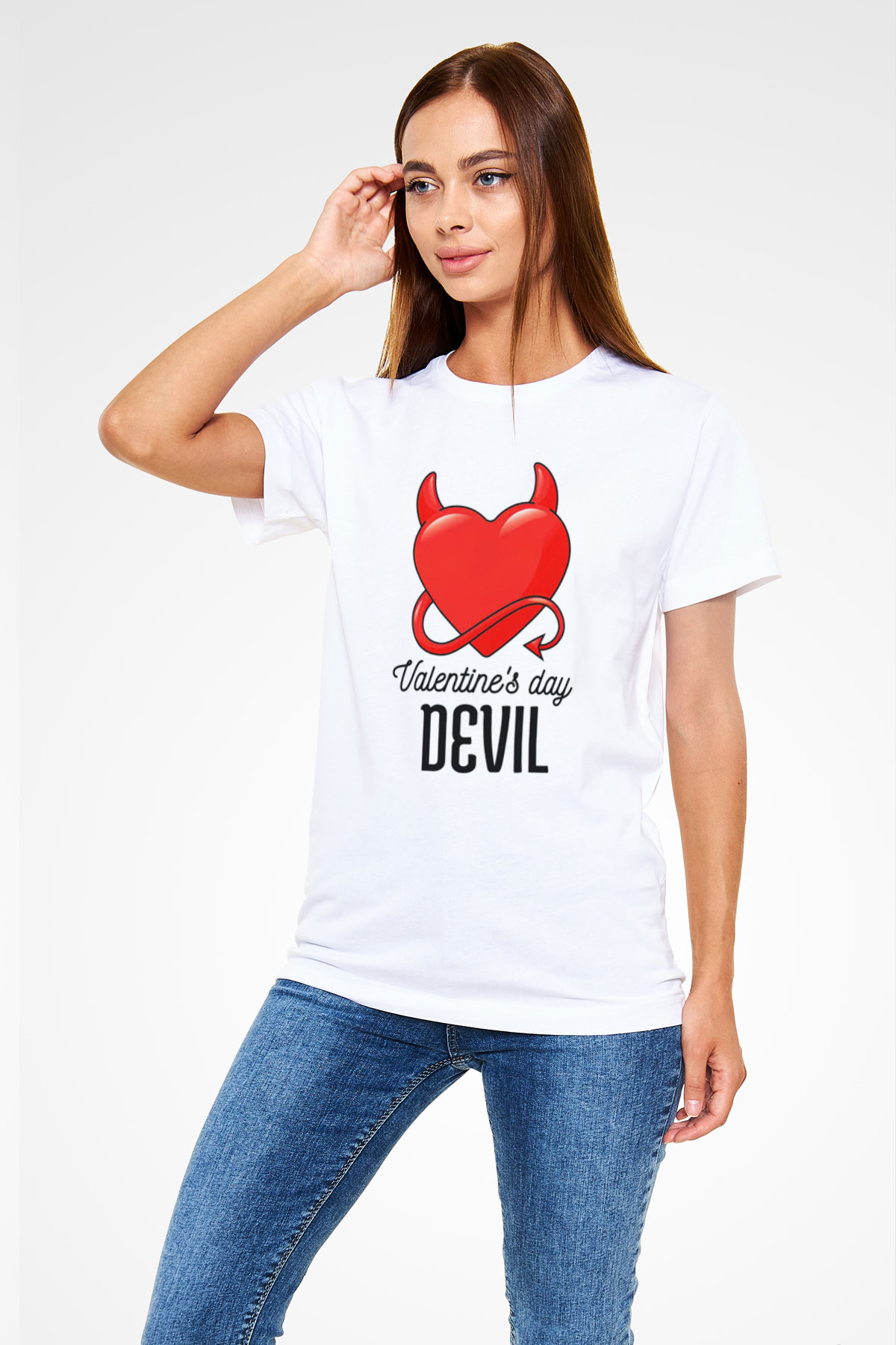 Sevgililer Günü Beyaz Unisex Tişört T-Shirt - TişörtFabrikası