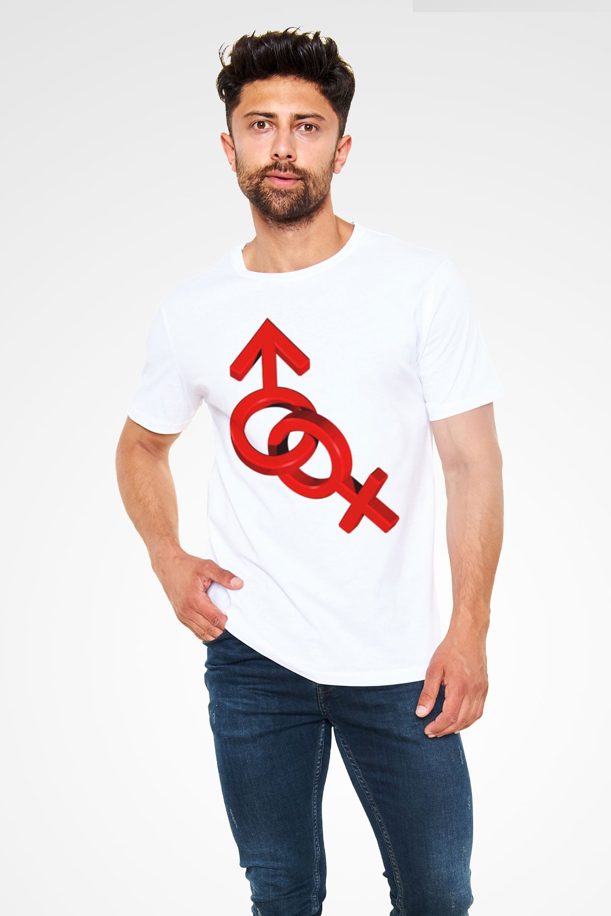 Sevgililer Günü Beyaz Unisex Tişört T-Shirt - TişörtFabrikası