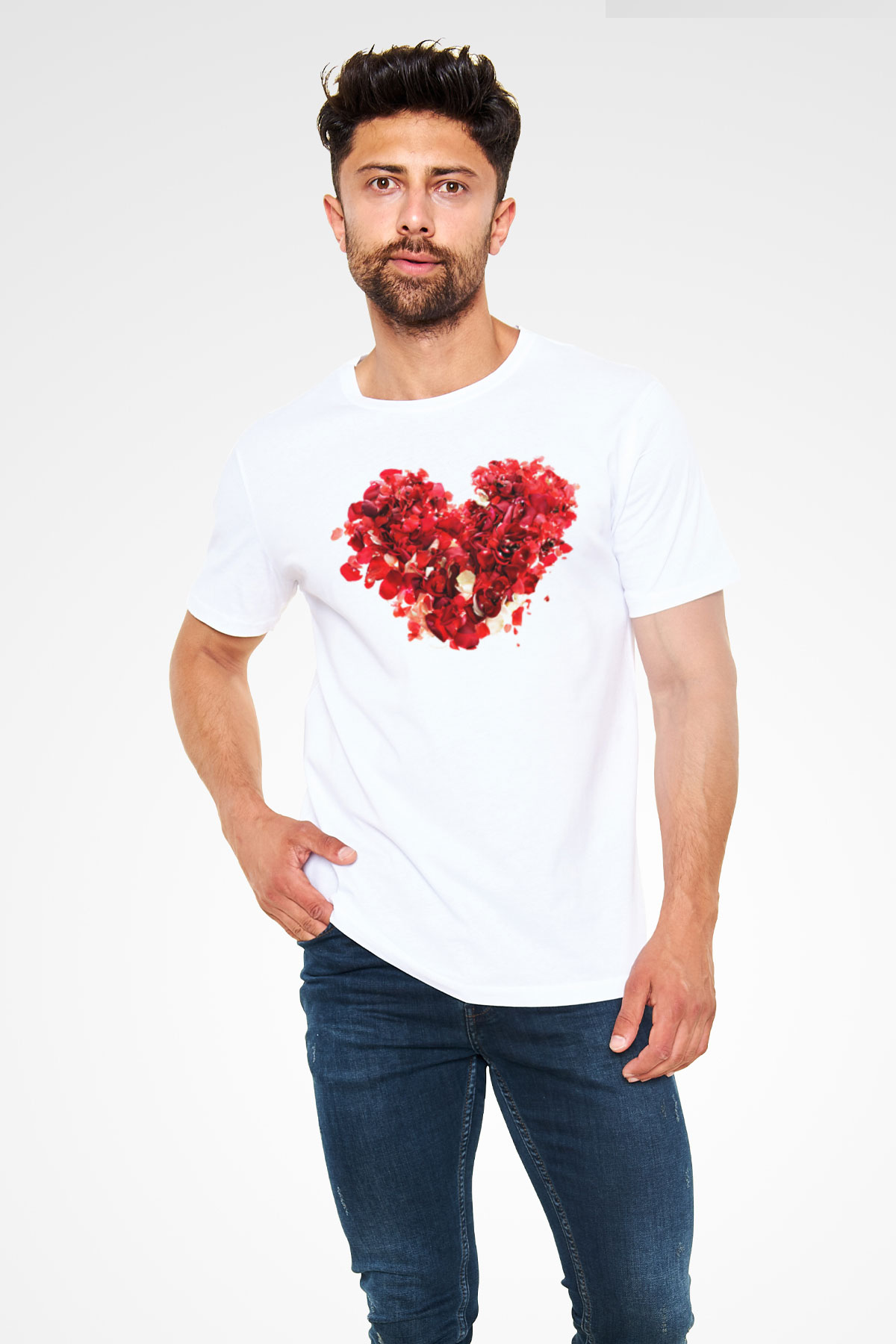 Sevgililer Günü Beyaz Unisex Tişört T-Shirt - TişörtFabrikası