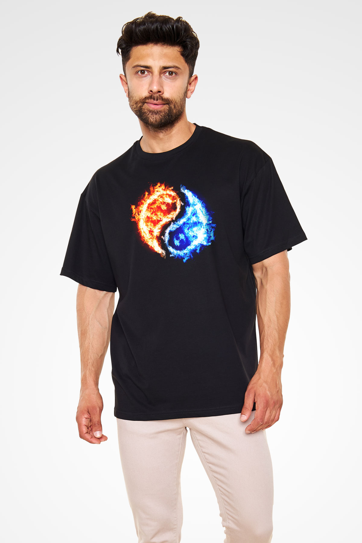Sevgililer Günü Siyah Unisex Oversize Tişört T-Shirt