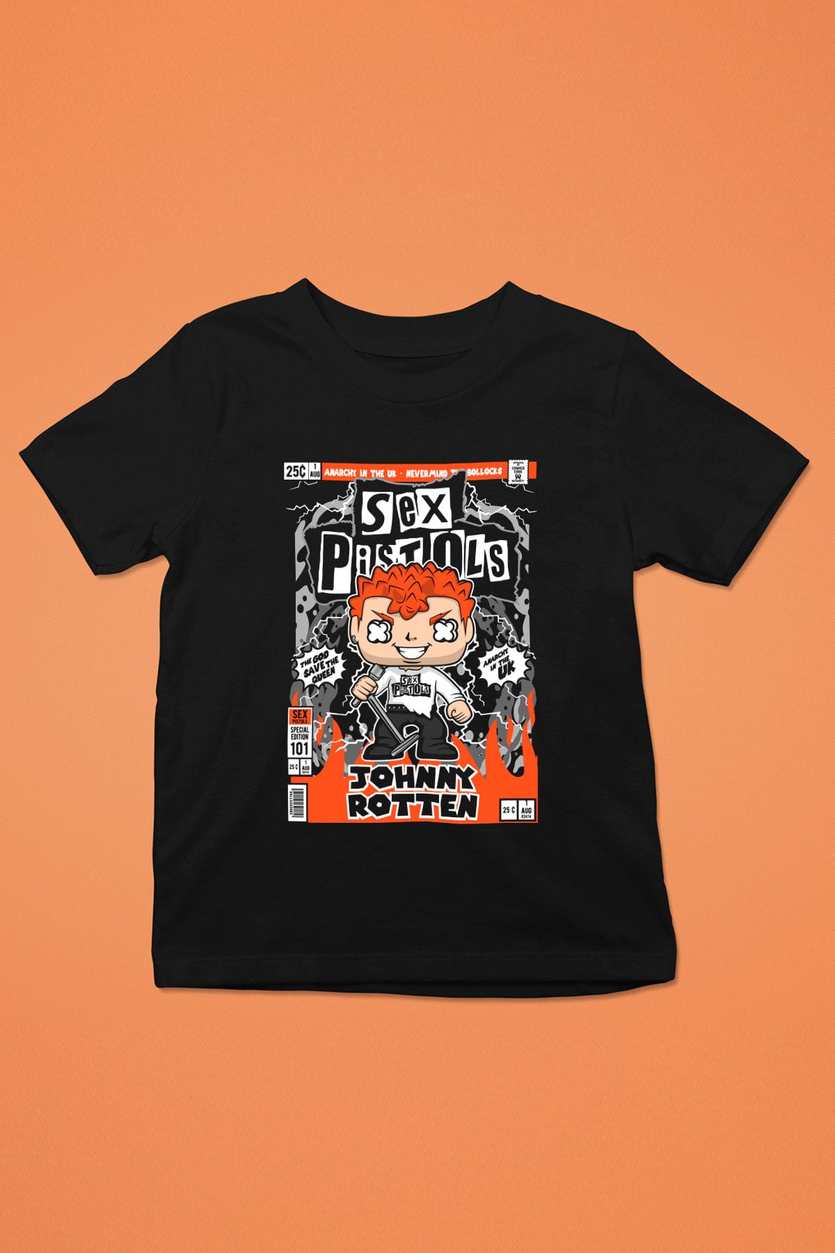 SexPistols Baskılı Unisex Siyah Çocuk Tişört