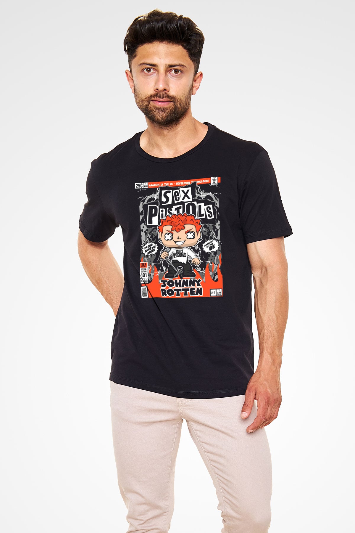 SexPistols Baskılı Unisex Siyah Tişört