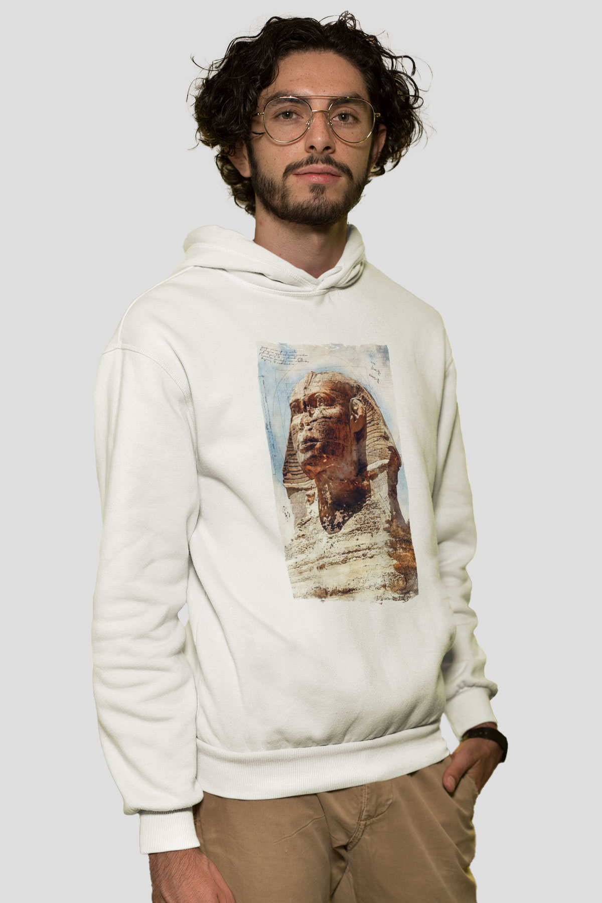 Sfenks Beyaz Unisex Hoodie