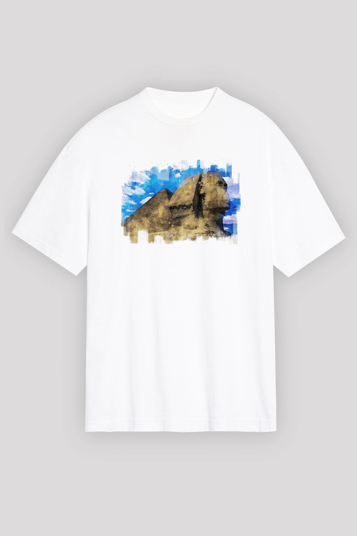 Sfenks Beyaz Oversize Tişört Oversize T-shirt - TişörtFabrikası