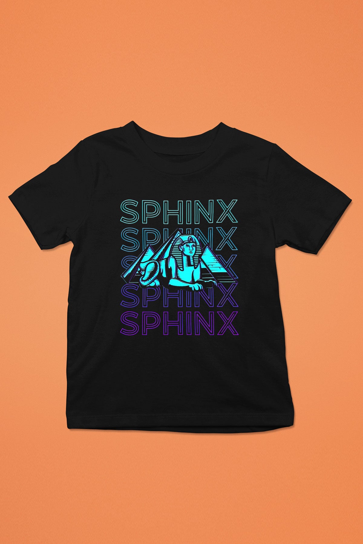 Sfenks Siyah Unisex Çocuk Tişört