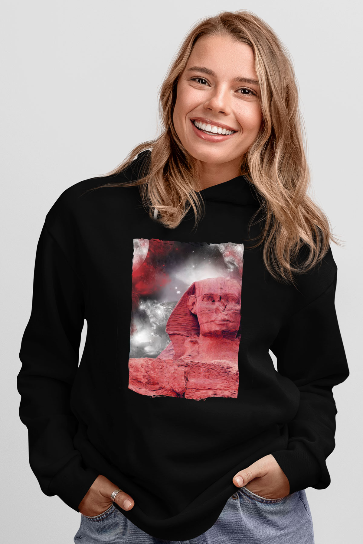 Sfenks Siyah Unisex Hoodie