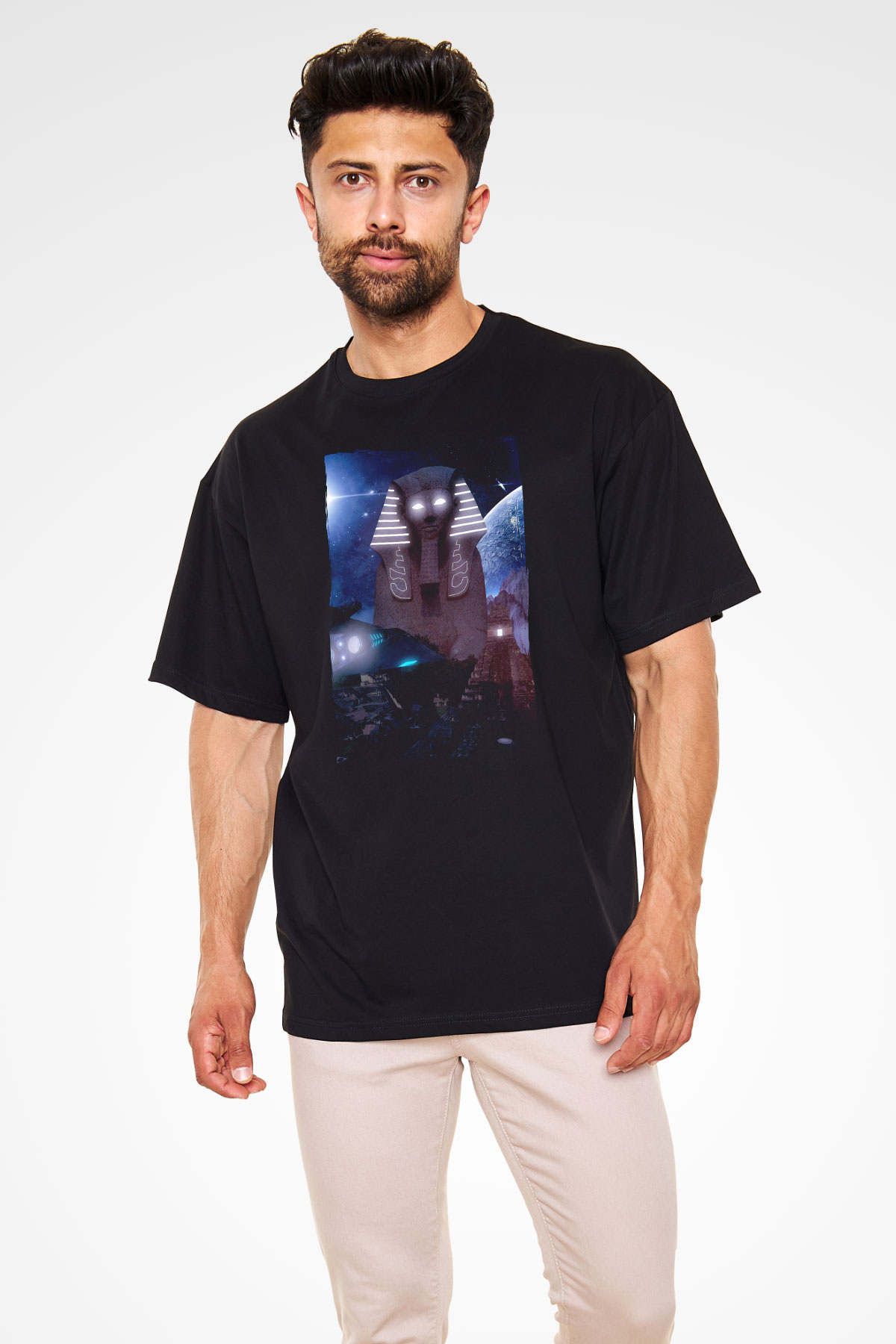 Sfenks Siyah Oversize Tişört Oversize T-shirt - TişörtFabrikası
