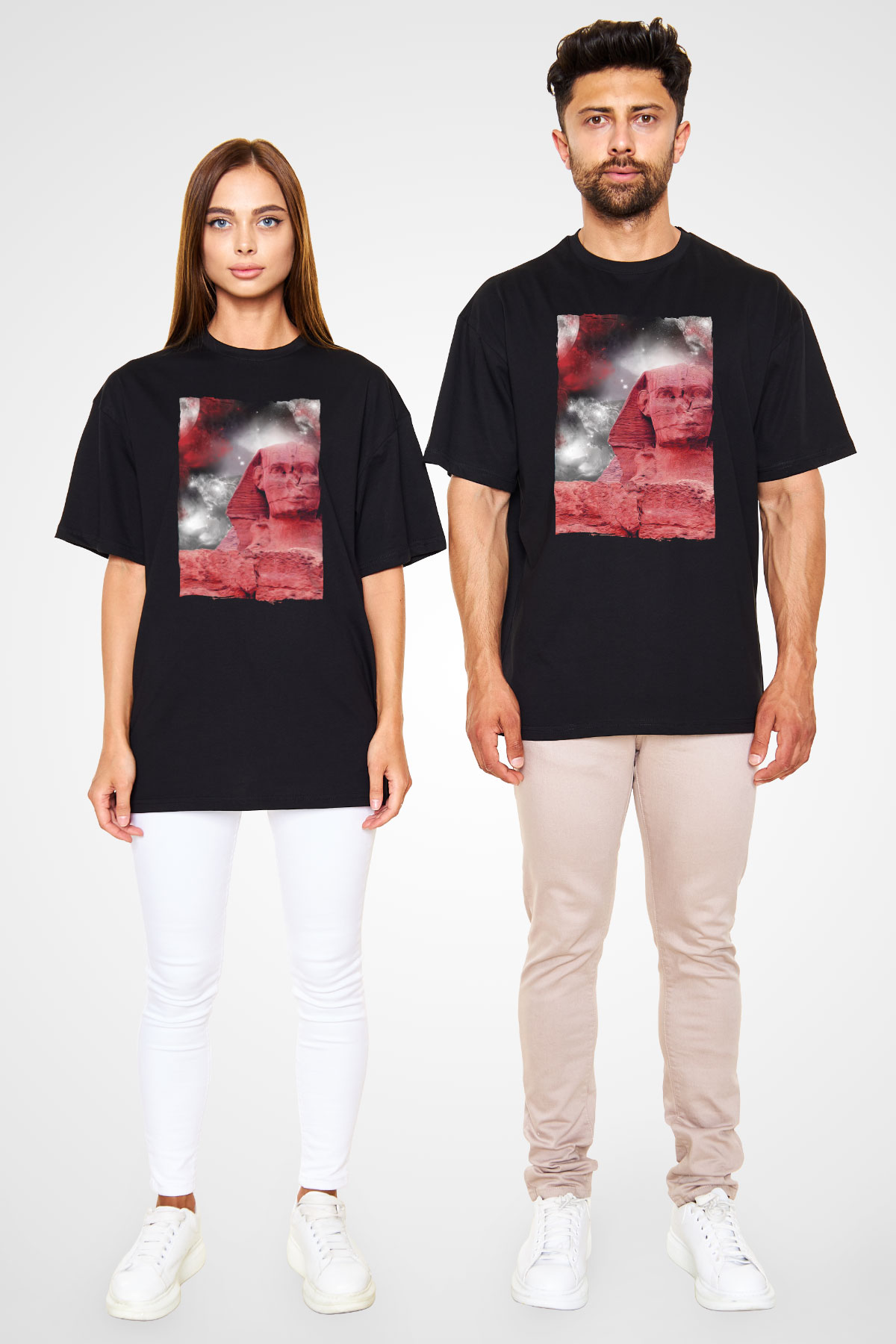 Sfenks Siyah Oversize Tişört Oversize T-shirt - TişörtFabrikası