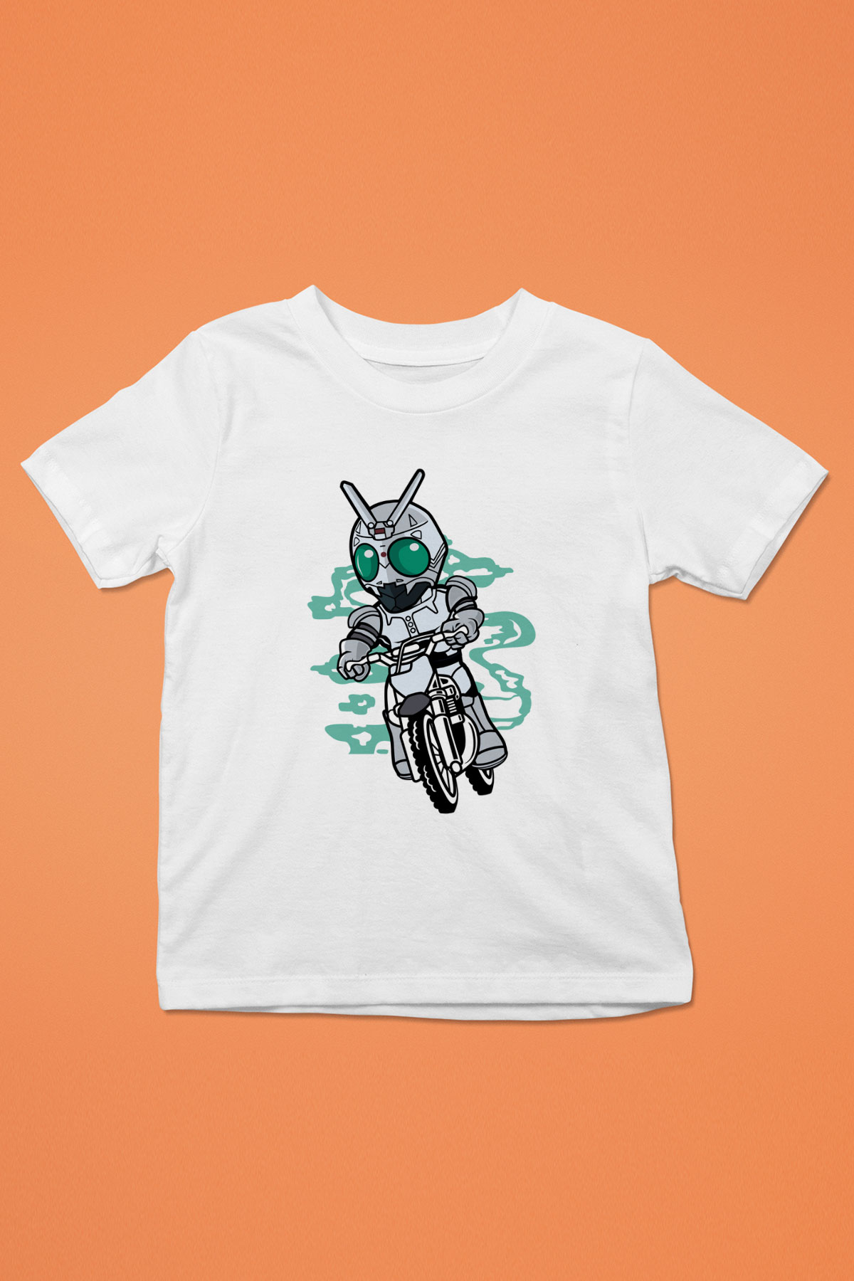 Shadowmoon Motocross Rider Baskılı Beyaz Unisex Çocuk Tshirt