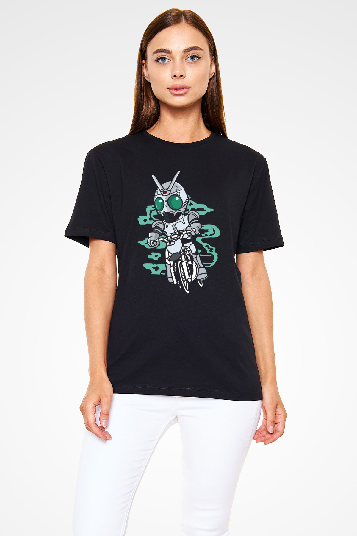 Shadowmoon Motocross Rider Baskılı Siyah Unisex Tshirt