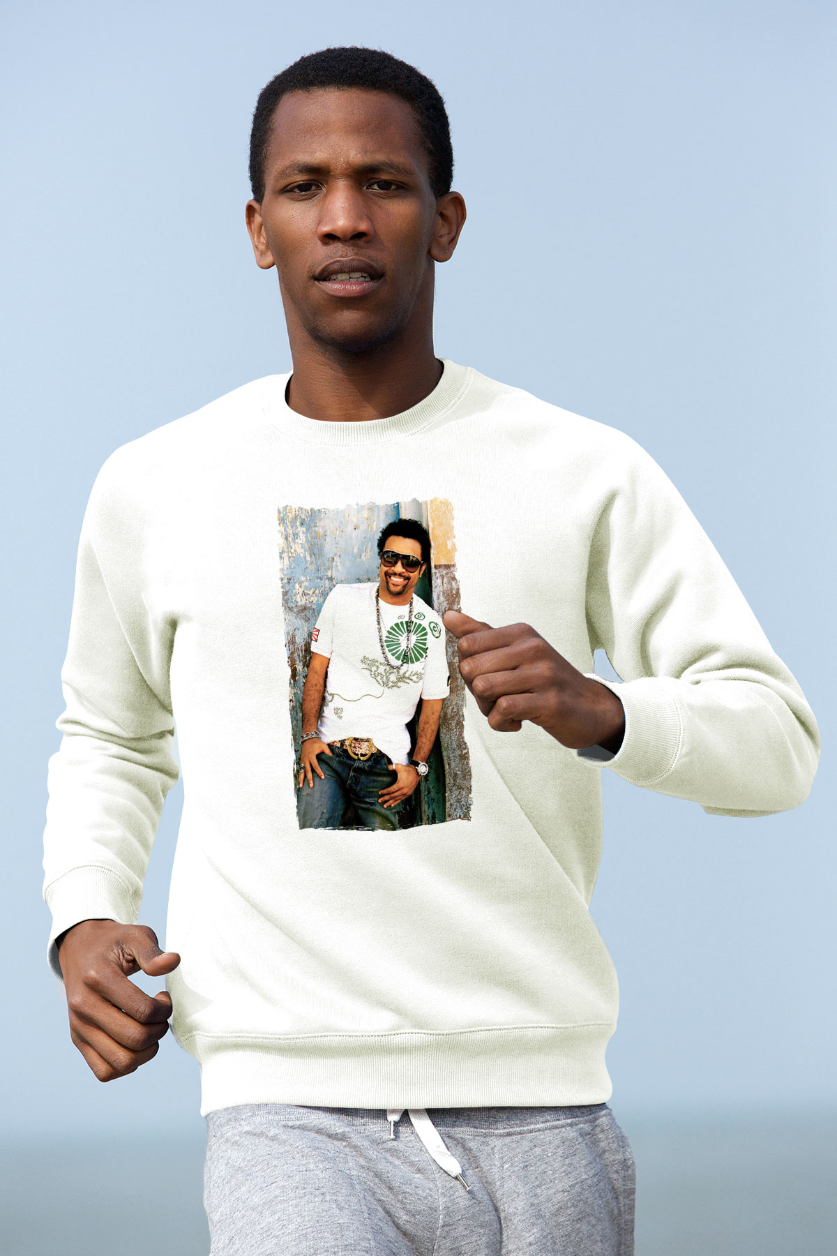 Shaggy Beyaz Unisex Sweatshirt