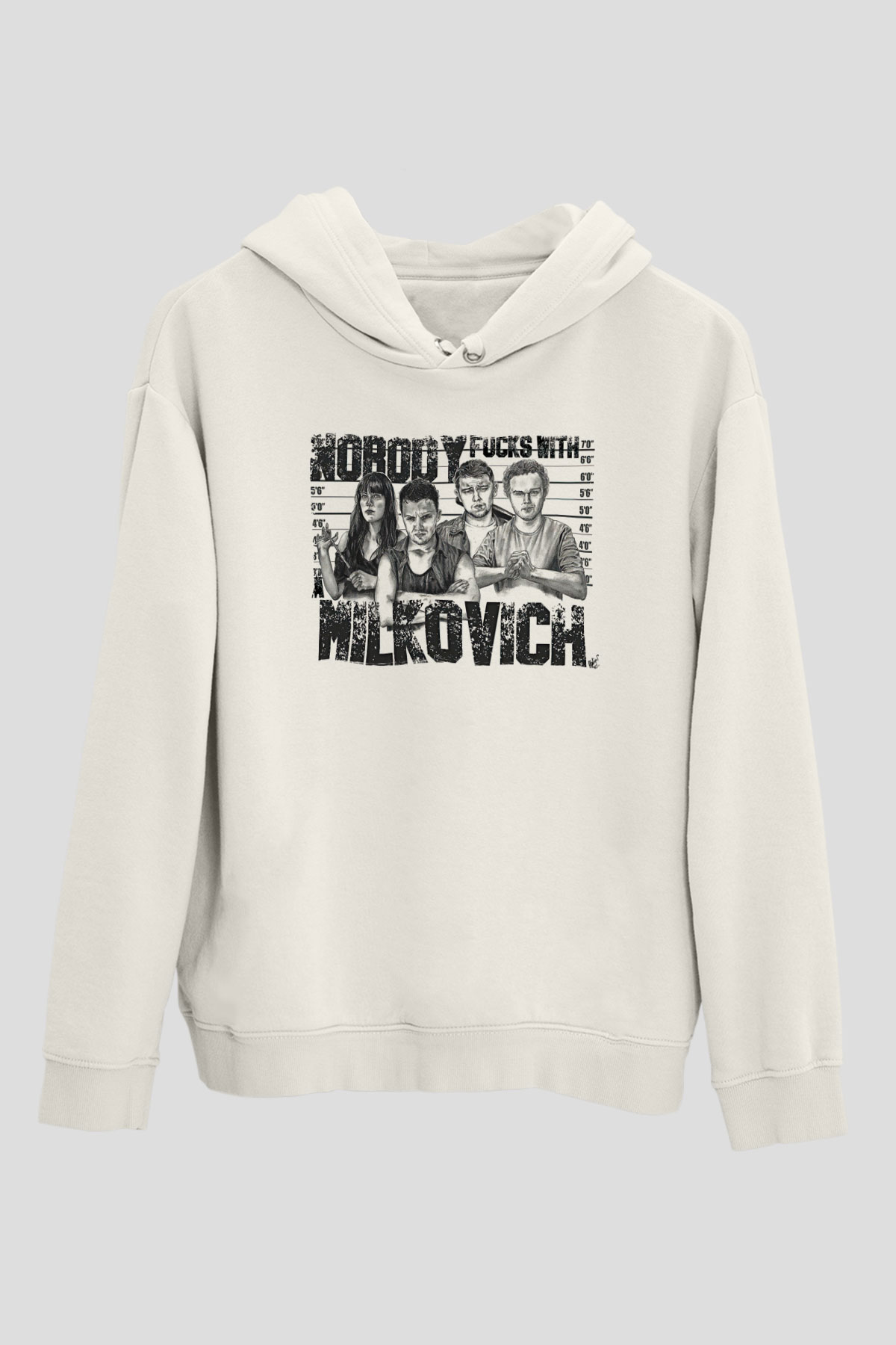 Shameless Baskılı Beyaz Unisex Hoodie