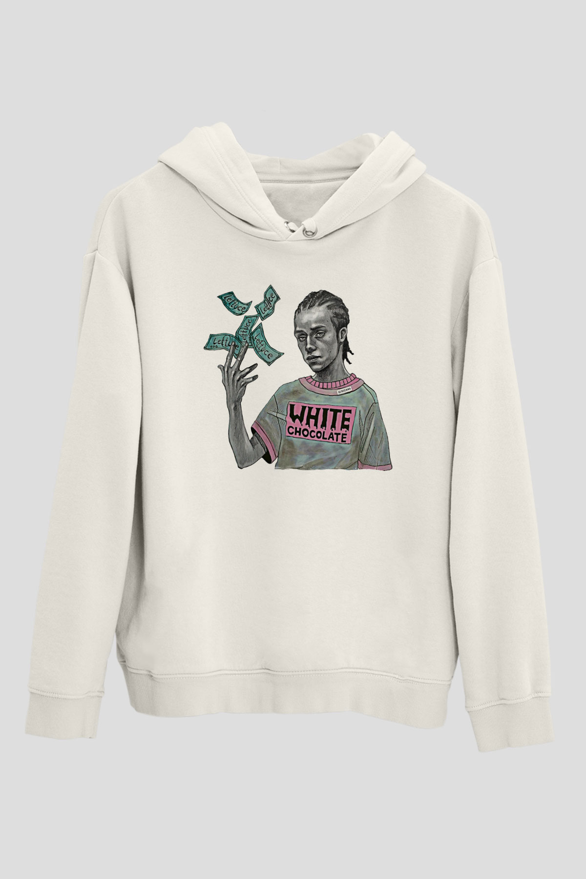Shameless Baskılı Beyaz Unisex Hoodie