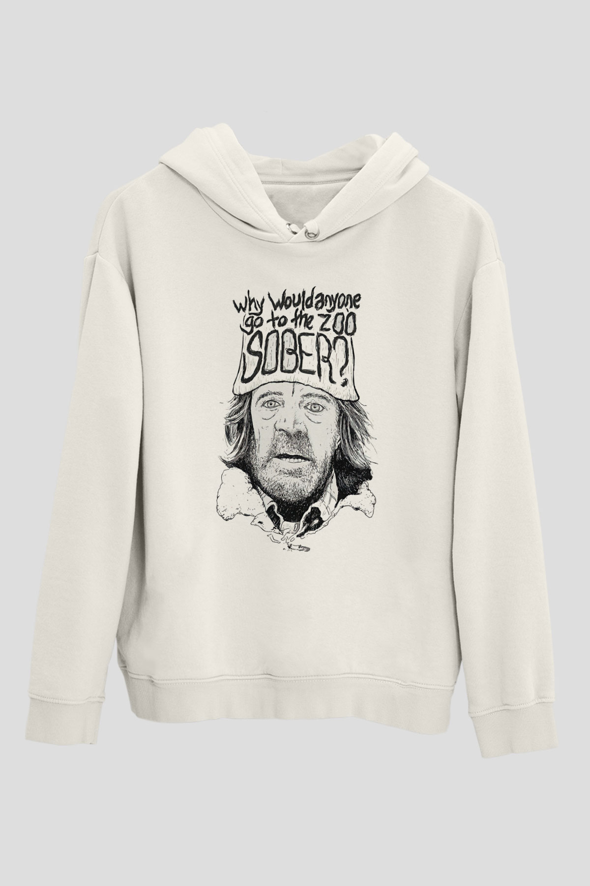 Shameless Baskılı Beyaz Unisex Hoodie