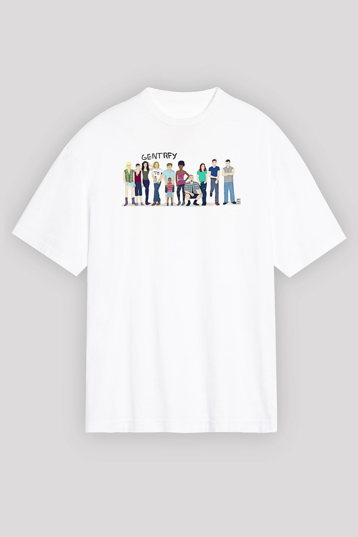 Shameless Baskılı Beyaz Unisex Oversize Tişört - Tshirt